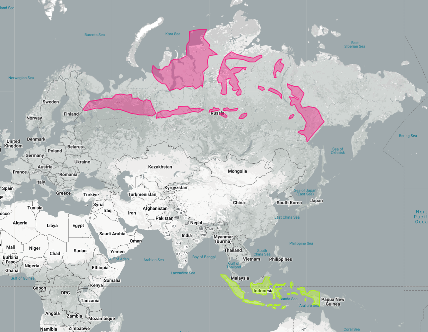 Indonesia Laid Out Over Russia Map Indonesia Laid Out Over Russia Map