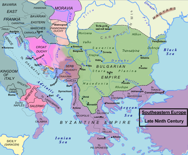 Political Map of Southeastern Europe in the Late 9th Century Political Map of Southeastern Europe in the Late 9th Century