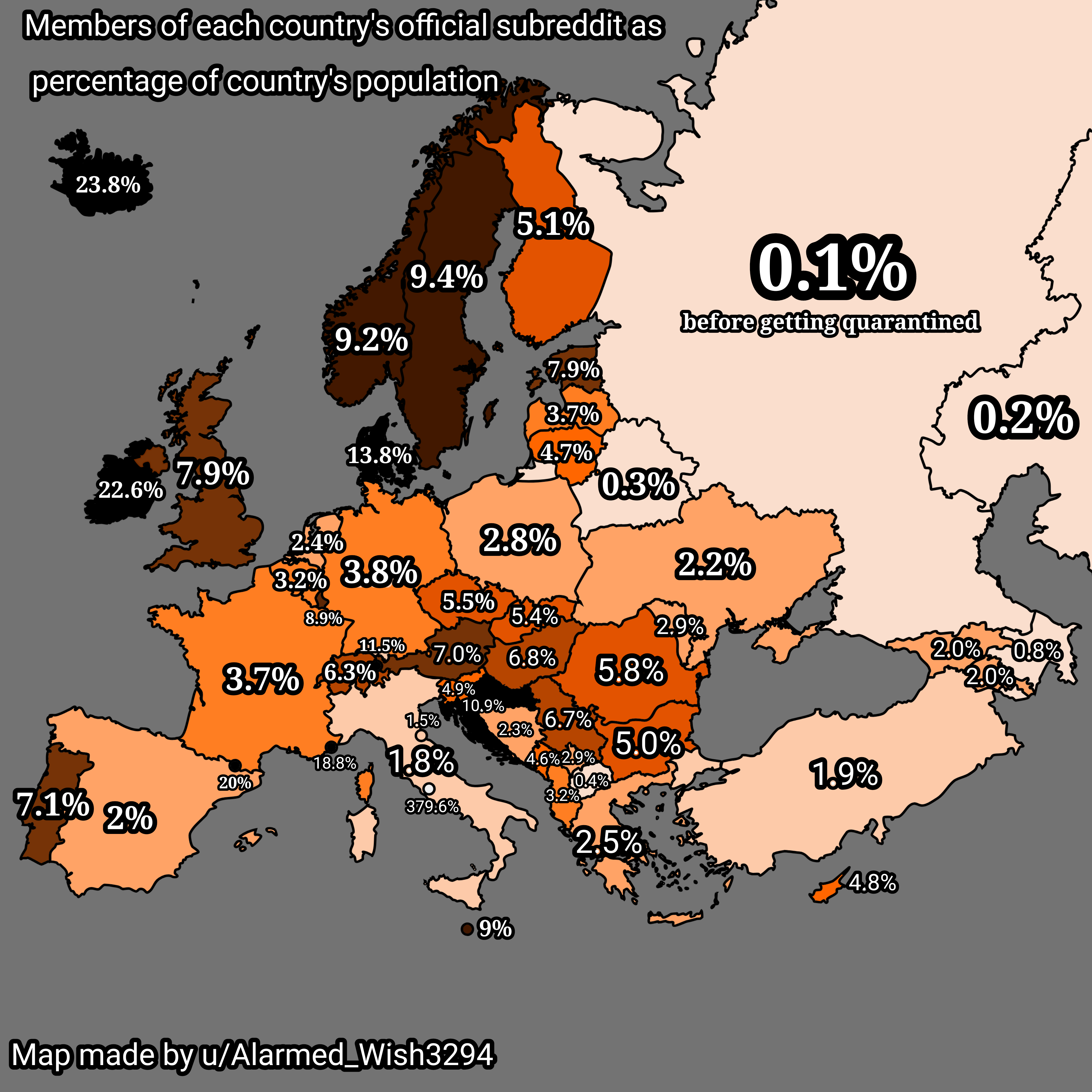 Subreddit Membership by Country Population Map Subreddit Membership by Country Population Map