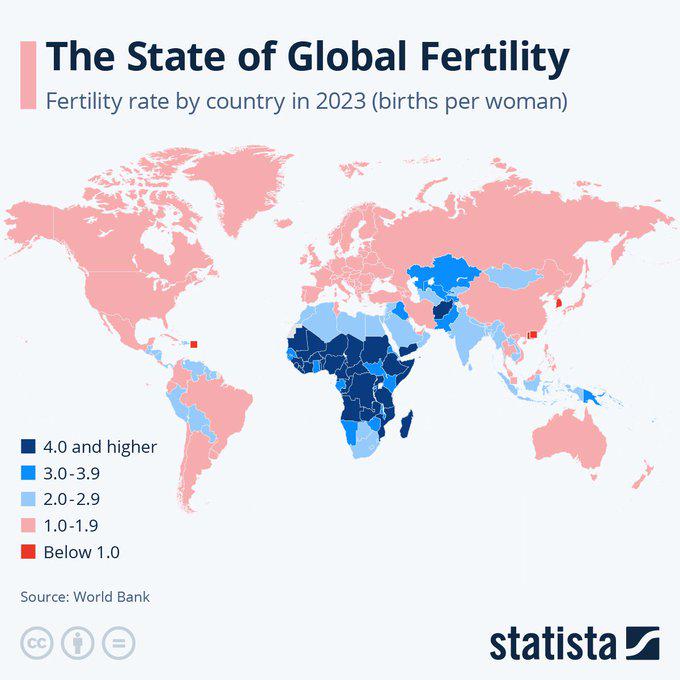 Global Fertility Rate Map Global Fertility Rate Map
