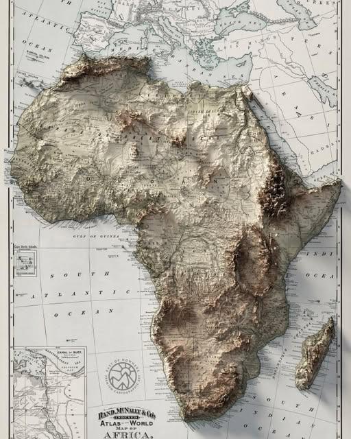 Topographic Map of Africa
