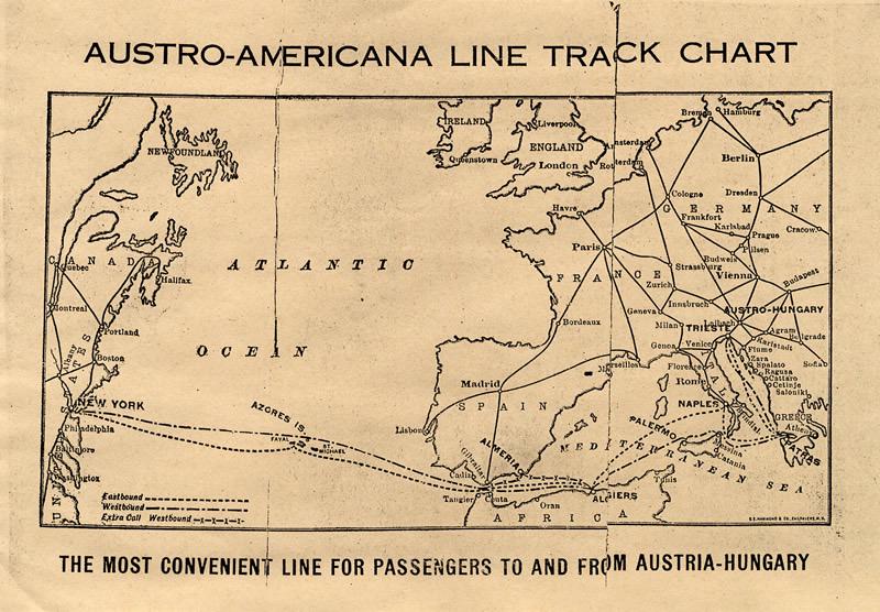 Austro-Americana Line Track Chart Map Austro-Americana Line Track Chart Map