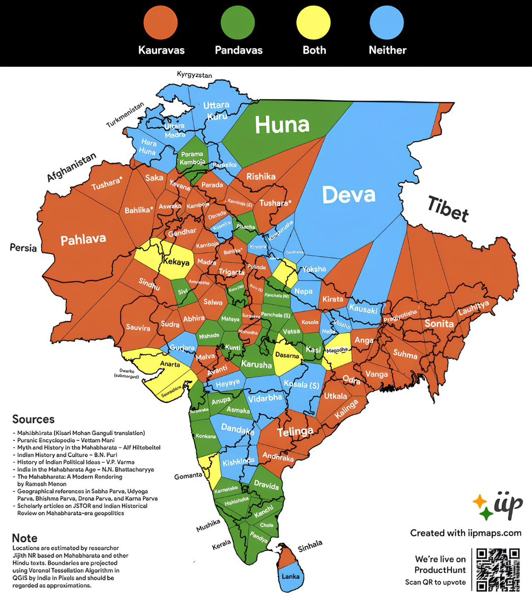 Map of Allies and Opponents in the Mahabharata War Map of Allies and Opponents in the Mahabharata War