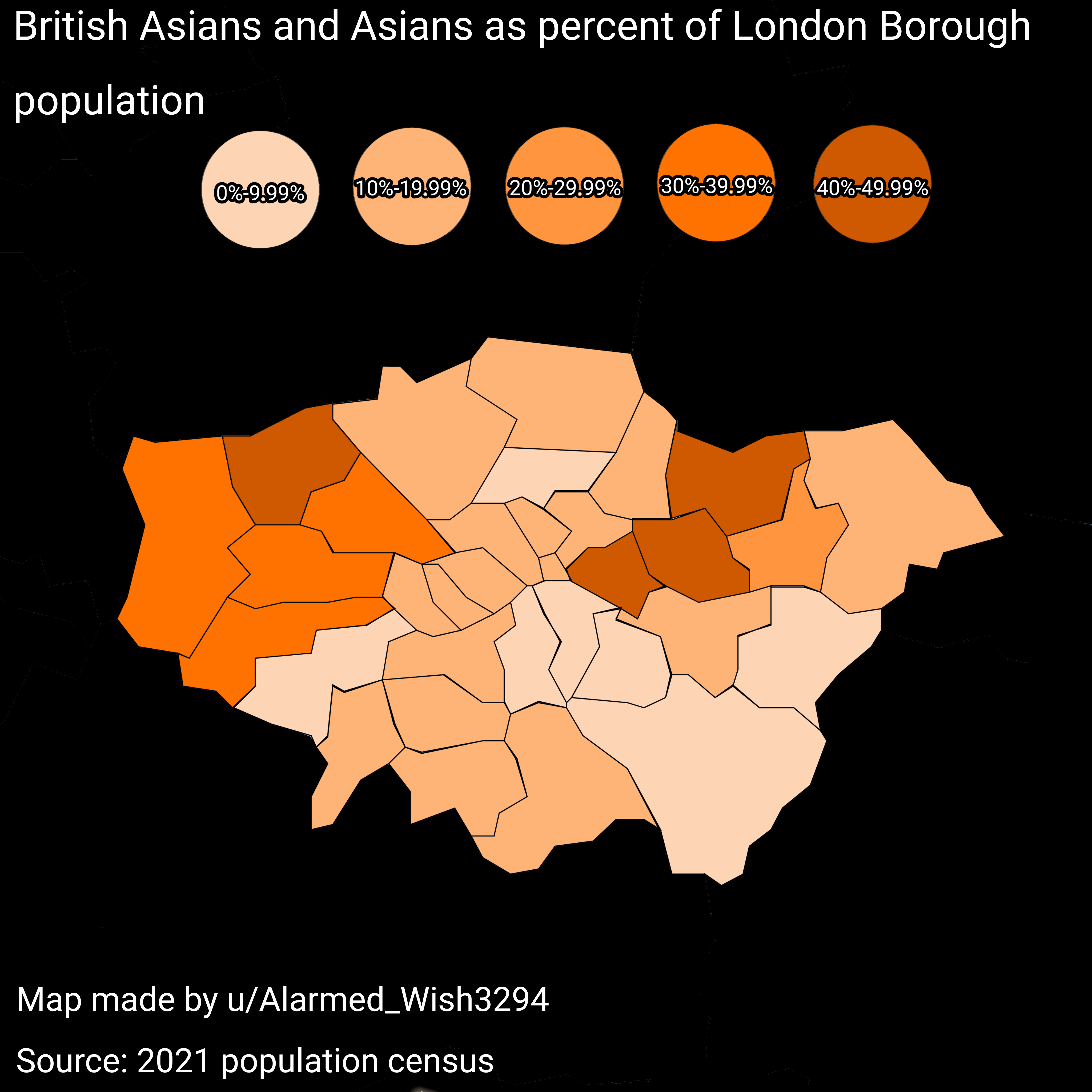 British Asians and Asians Population Percent Map British Asians and Asians Population Percent Map