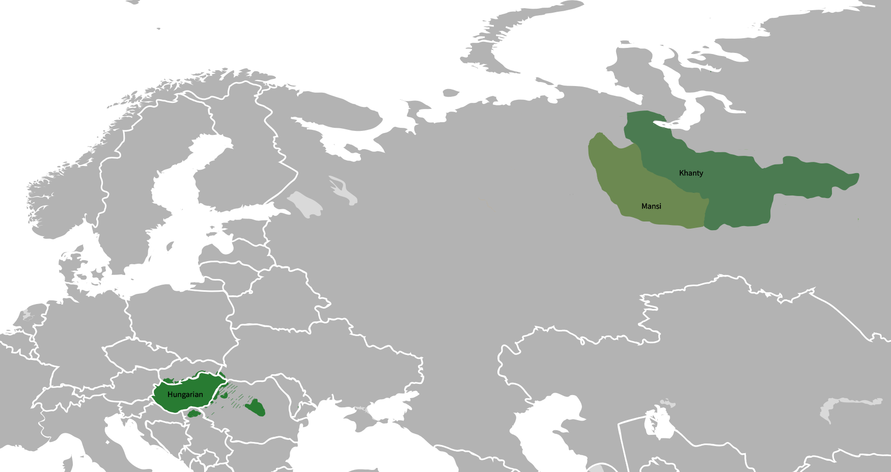 Map of the Distribution of Ugric Languages Map of the Distribution of Ugric Languages