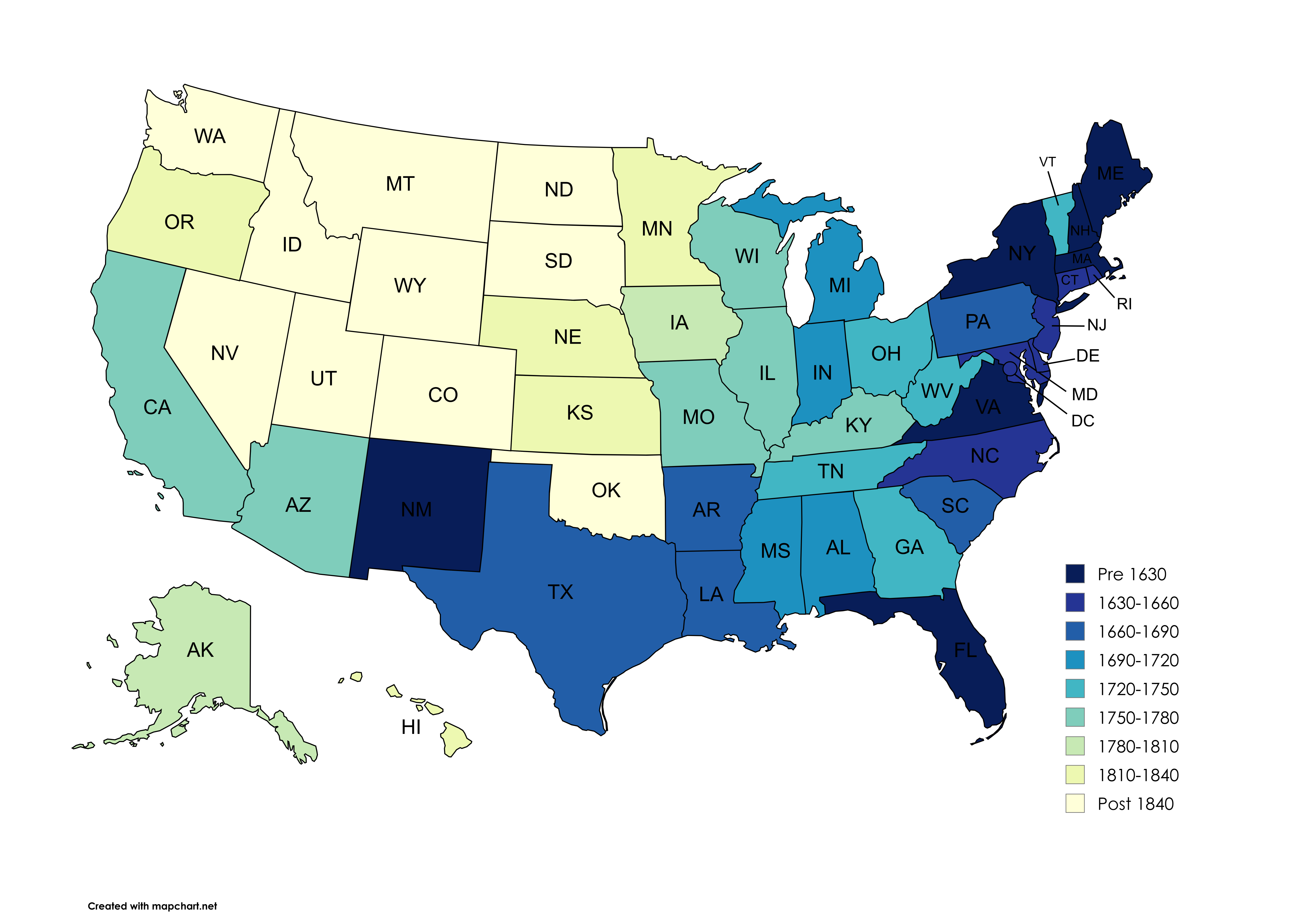 First European Settlement Map in Modern States First European Settlement Map in Modern States