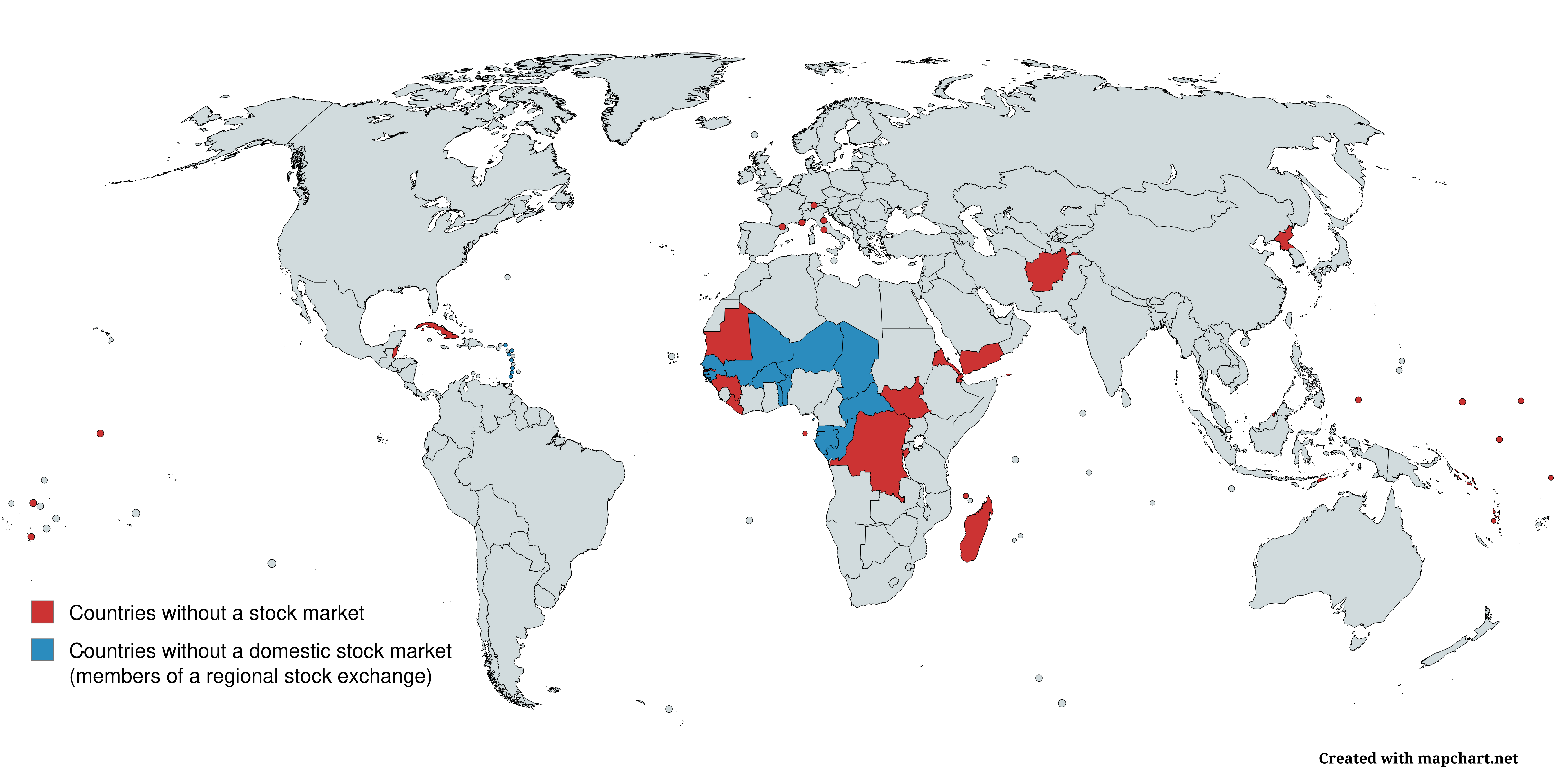 Countries Without a Stock Market Map Countries Without a Stock Market Map