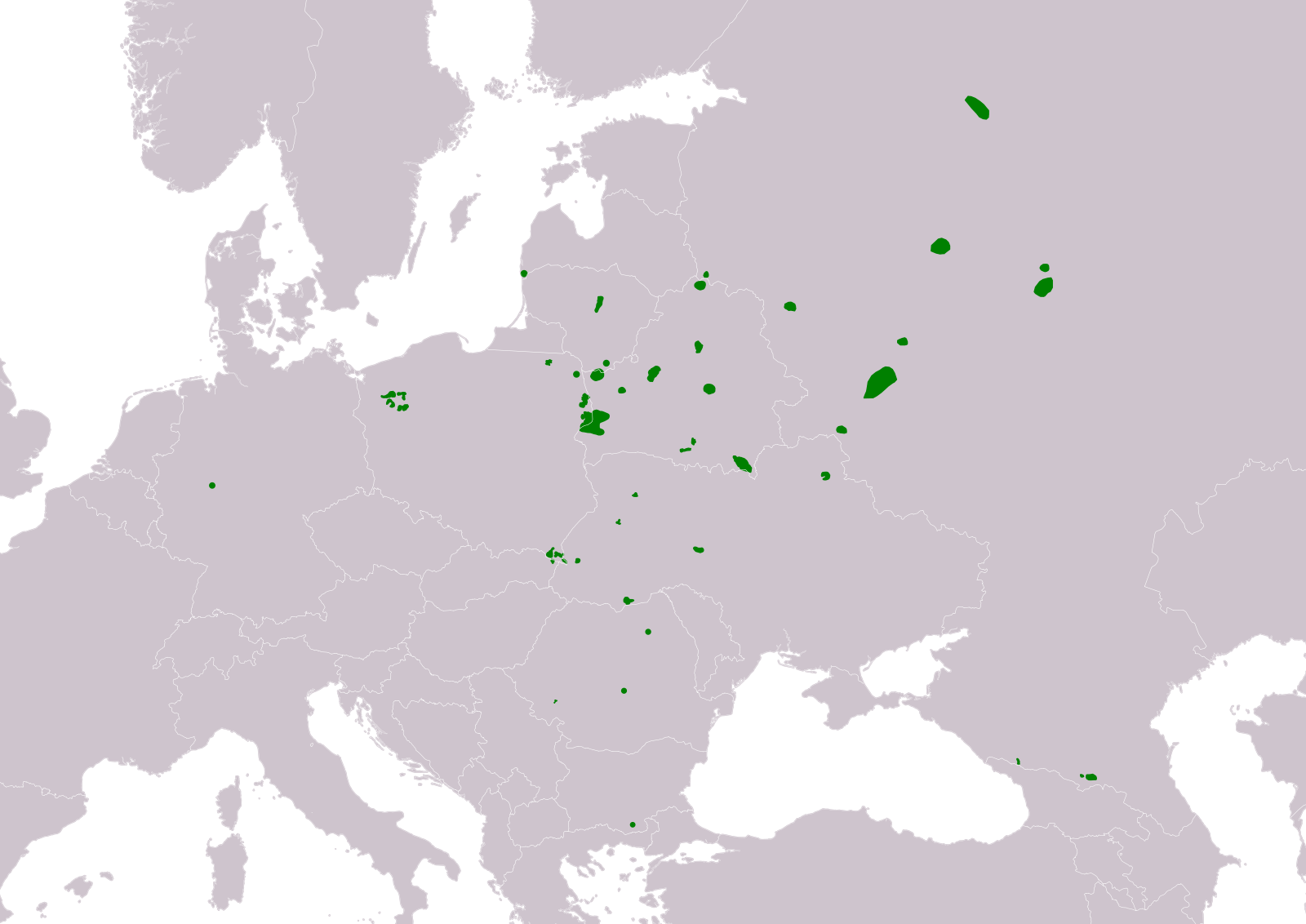 Range of European Bison Map 2020 Range of European Bison Map 2020