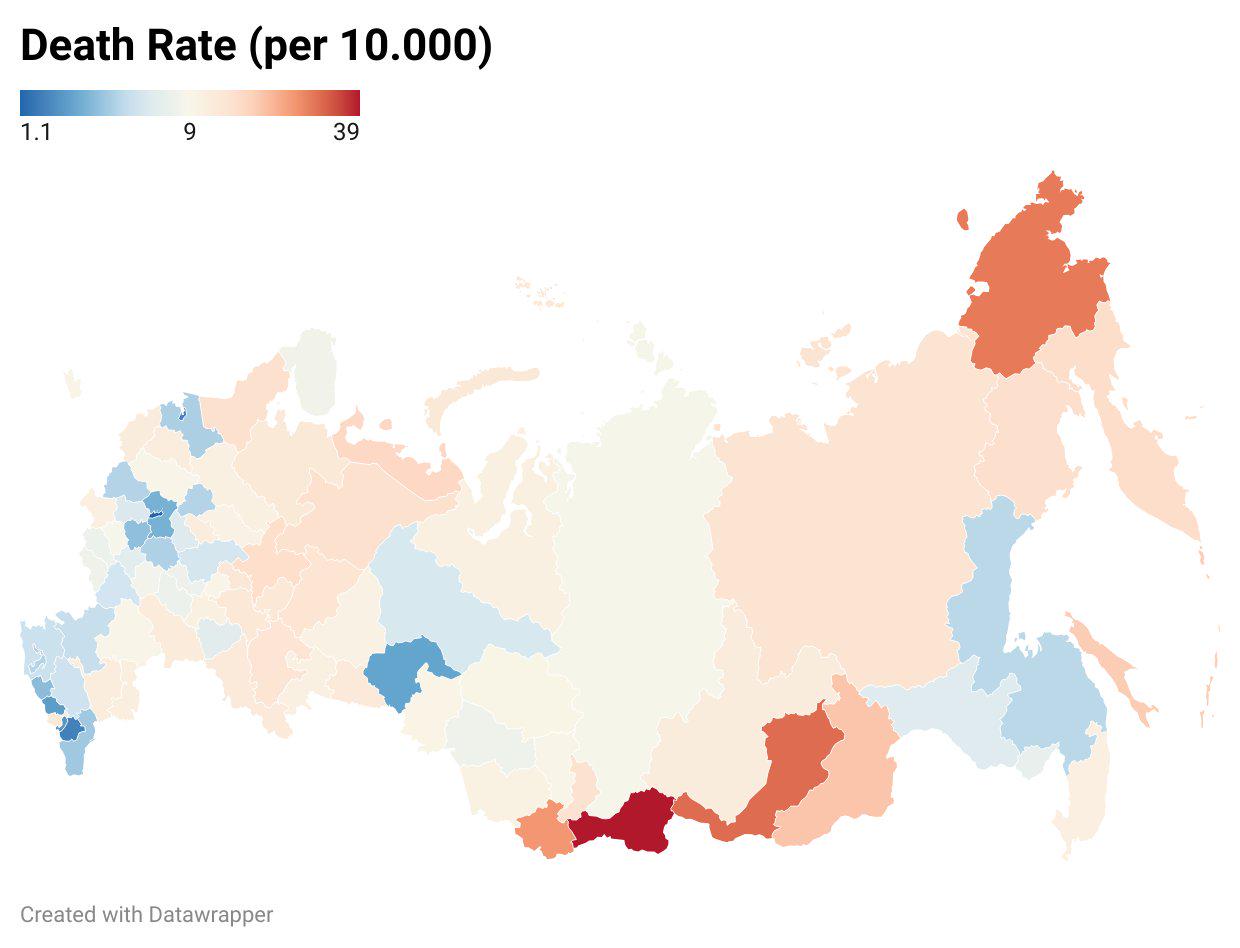 Death Toll in Russia Ukraine War by State Map Death Toll in Russia Ukraine War by State Map