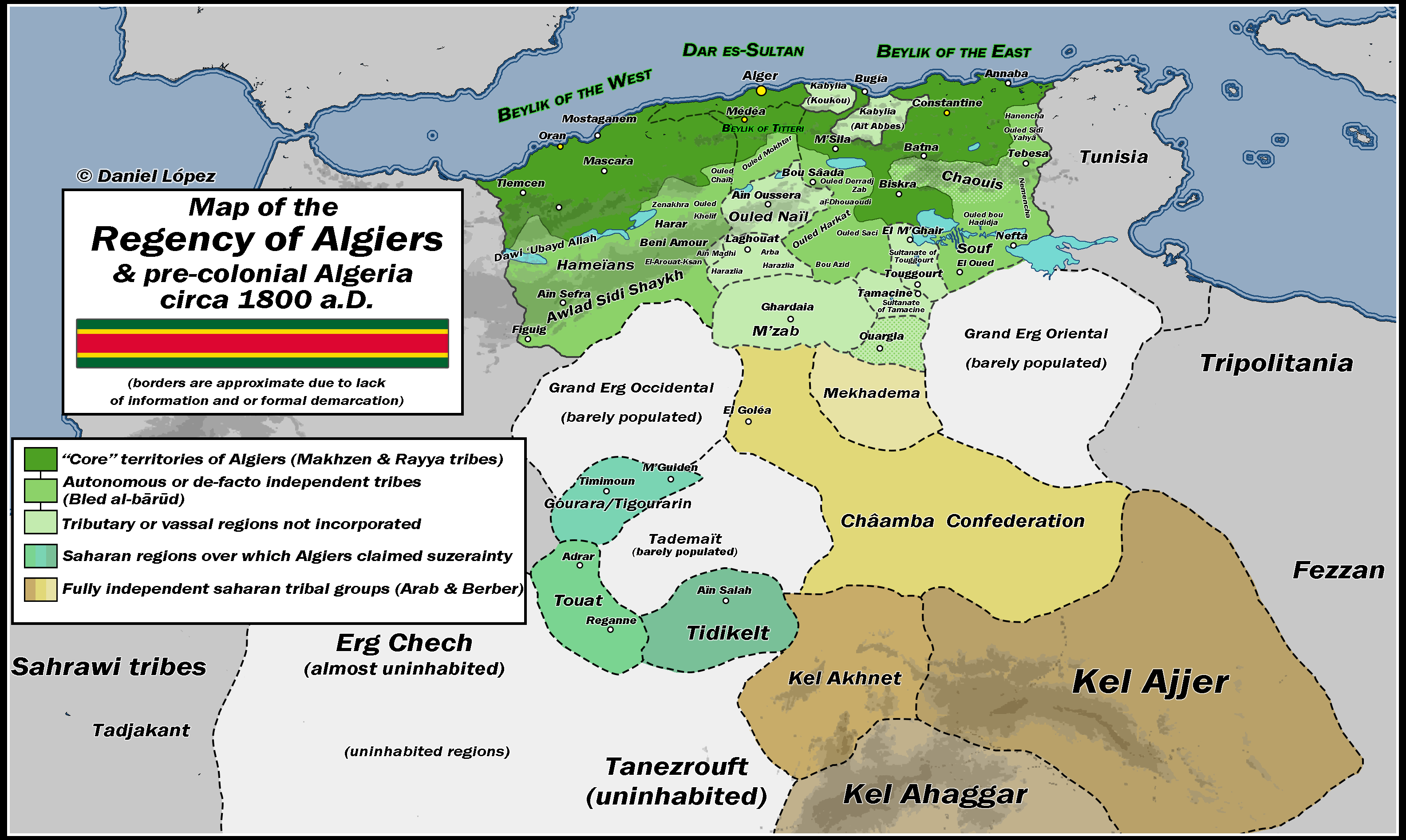 Map of the Regency of Algiers c.1800 A.D. Map of the Regency of Algiers c.1800 A.D.