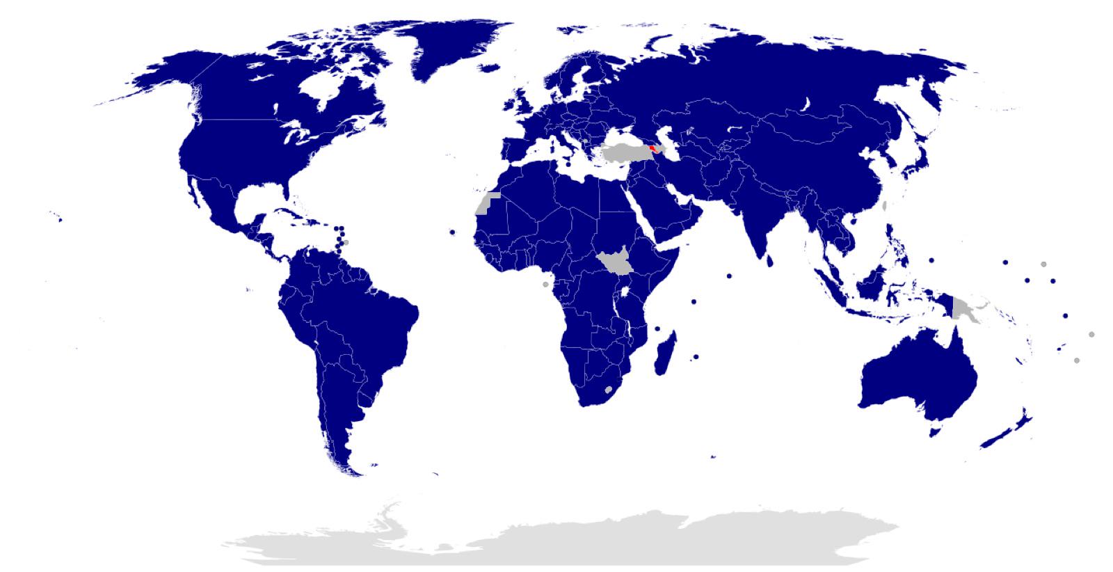 Diplomatic Relations with Armenia Map