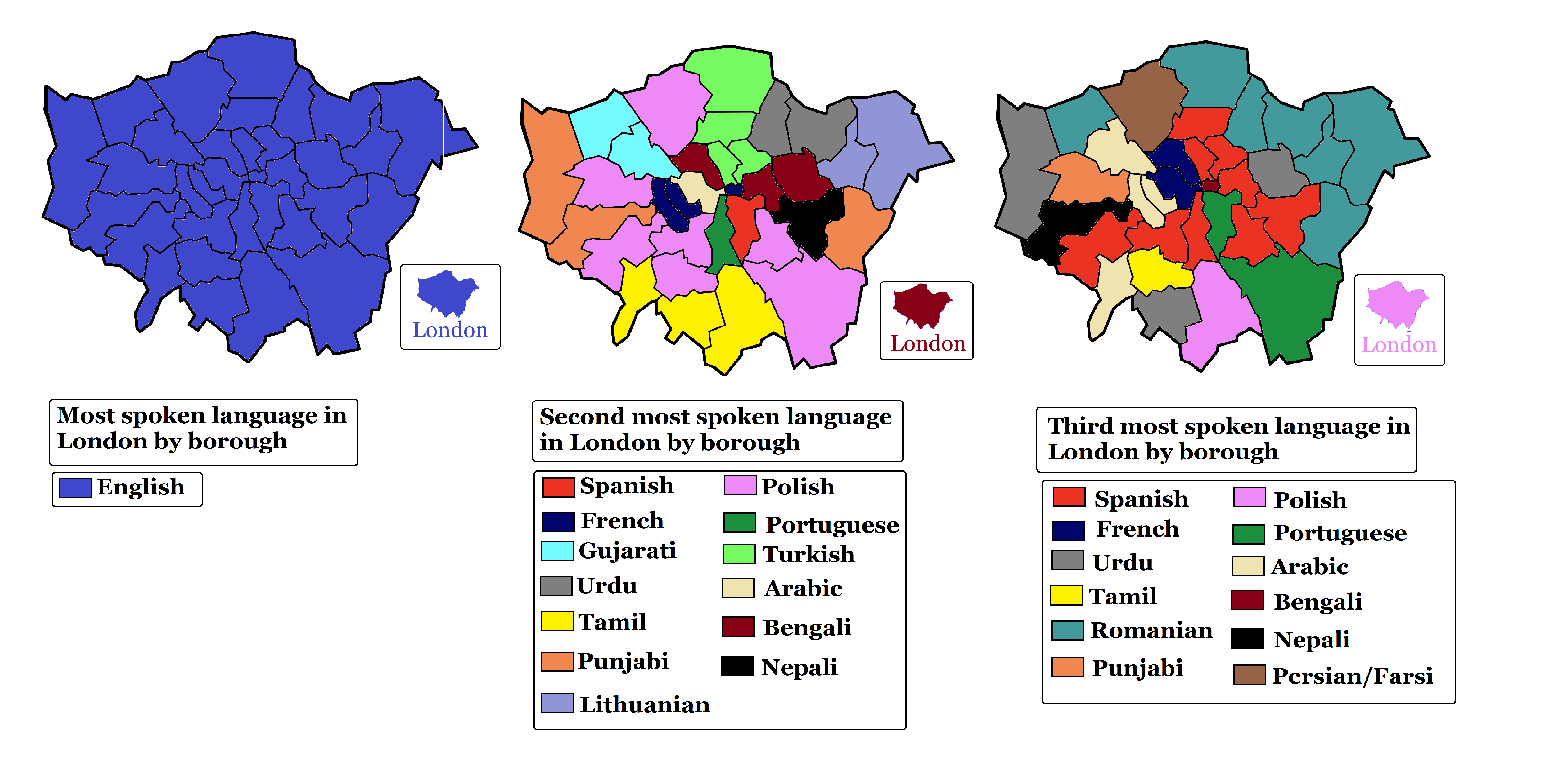 Languages Spoken in London Map Languages Spoken in London Map