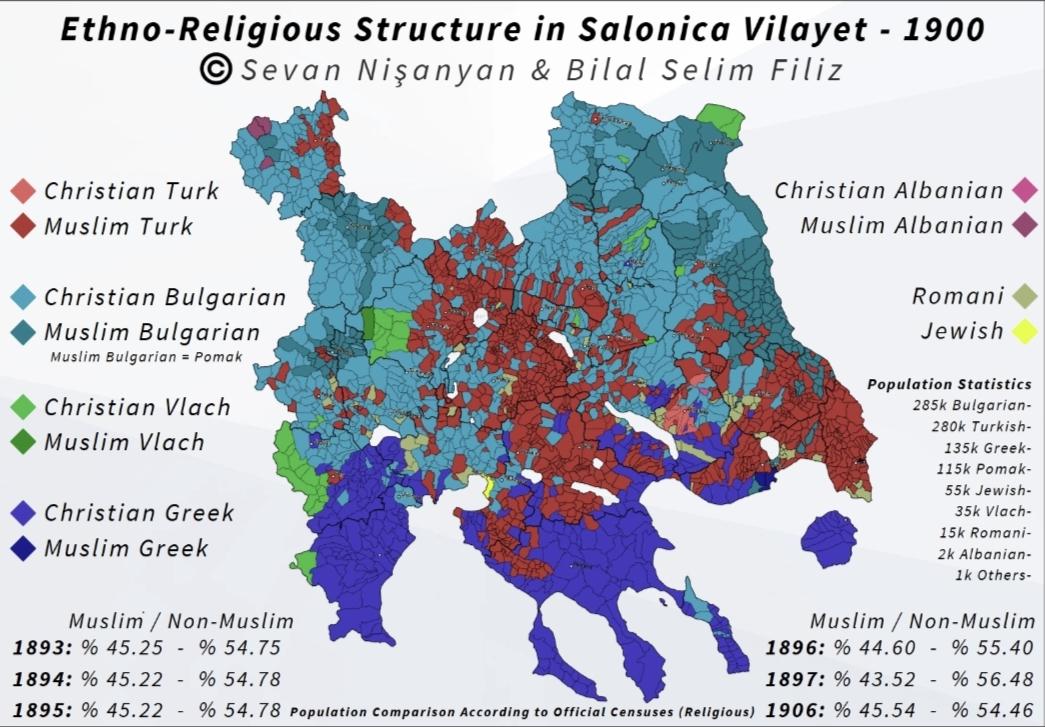 Ethno-Religious Structure Map of Salonica Vilayet 1900 Ethno-Religious Structure Map of Salonica Vilayet 1900