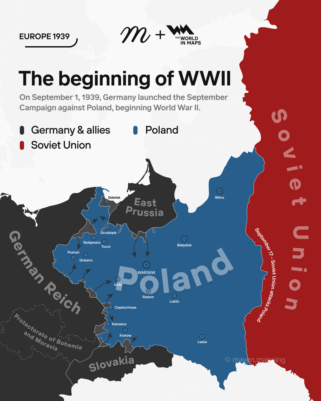 Map of Germany's September Campaign Against Poland Map of Germany's September Campaign Against Poland