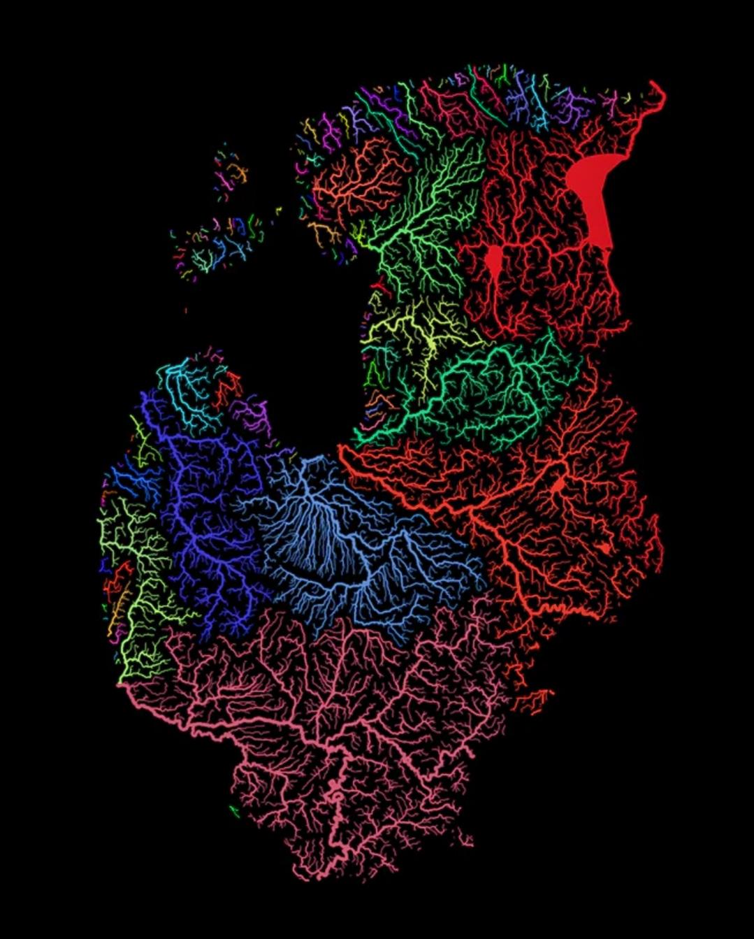 Rivers of the Baltic Nations Map Rivers of the Baltic Nations Map
