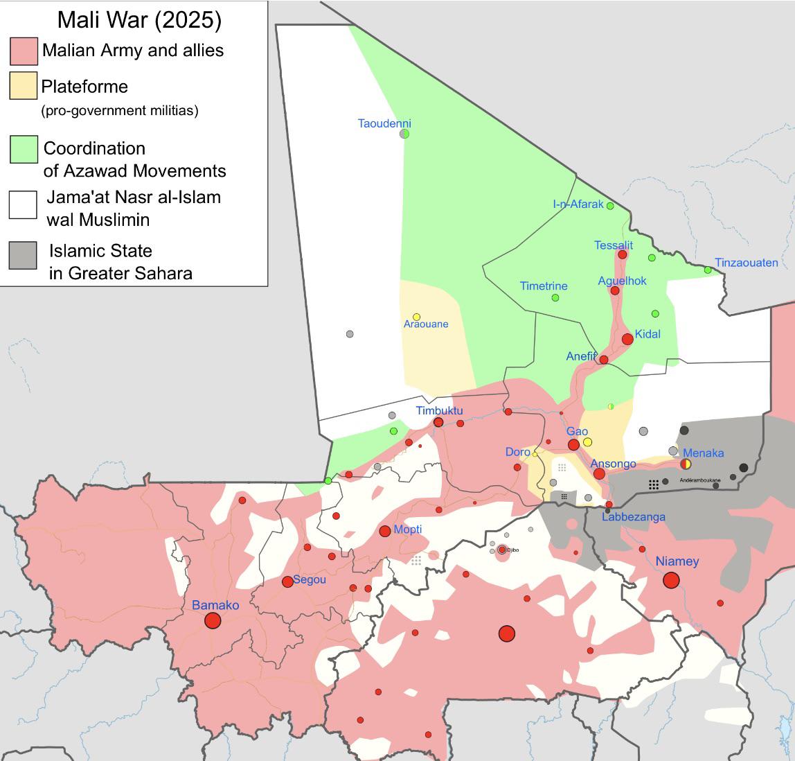 Current State of Mali War Map Current State of Mali War Map