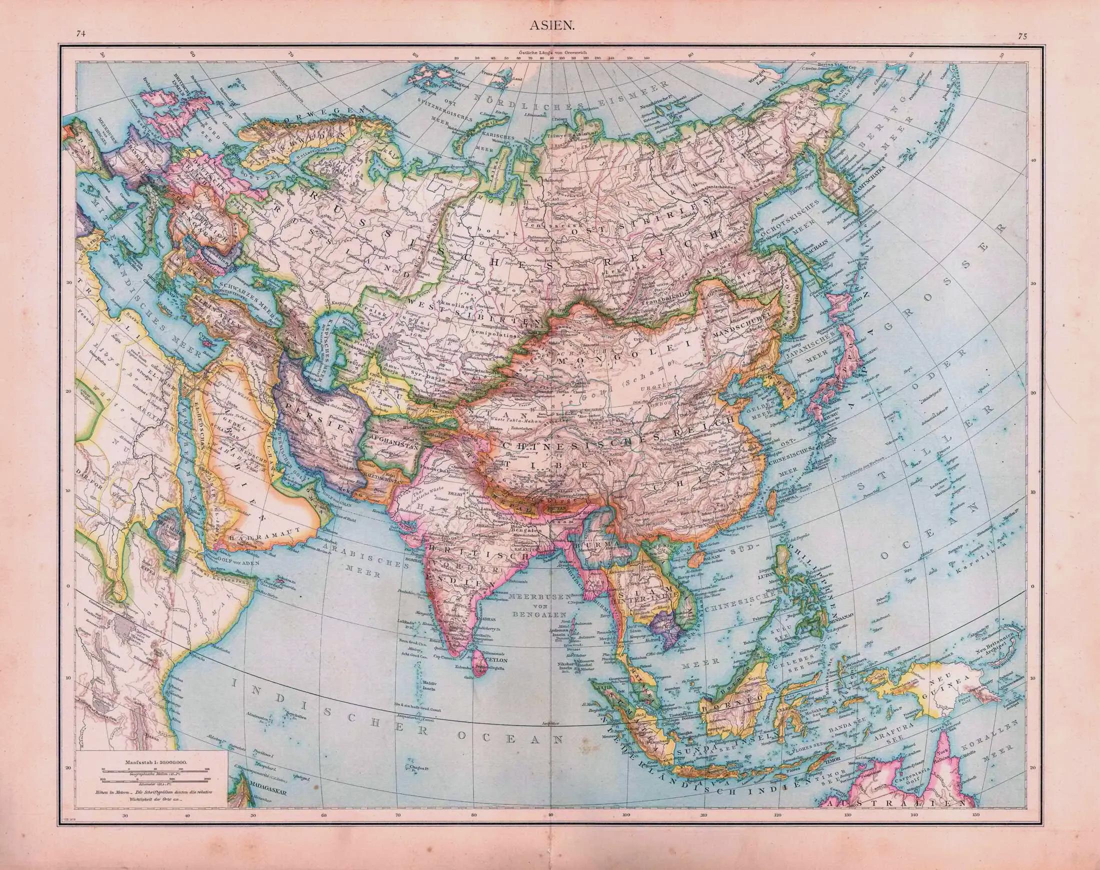 Political Map of Asia 1879 Political Map of Asia 1879