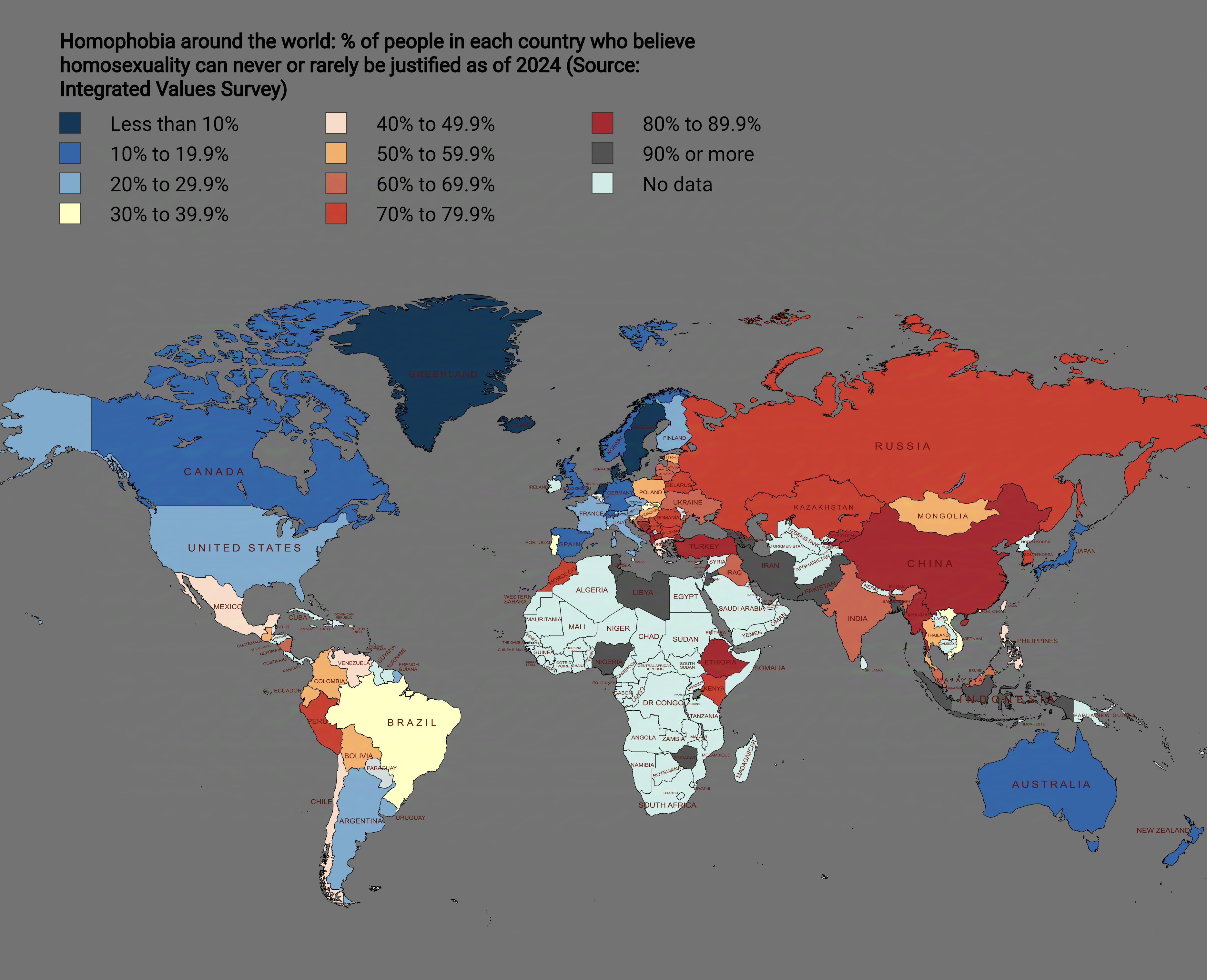 Homophobia Around the World Map