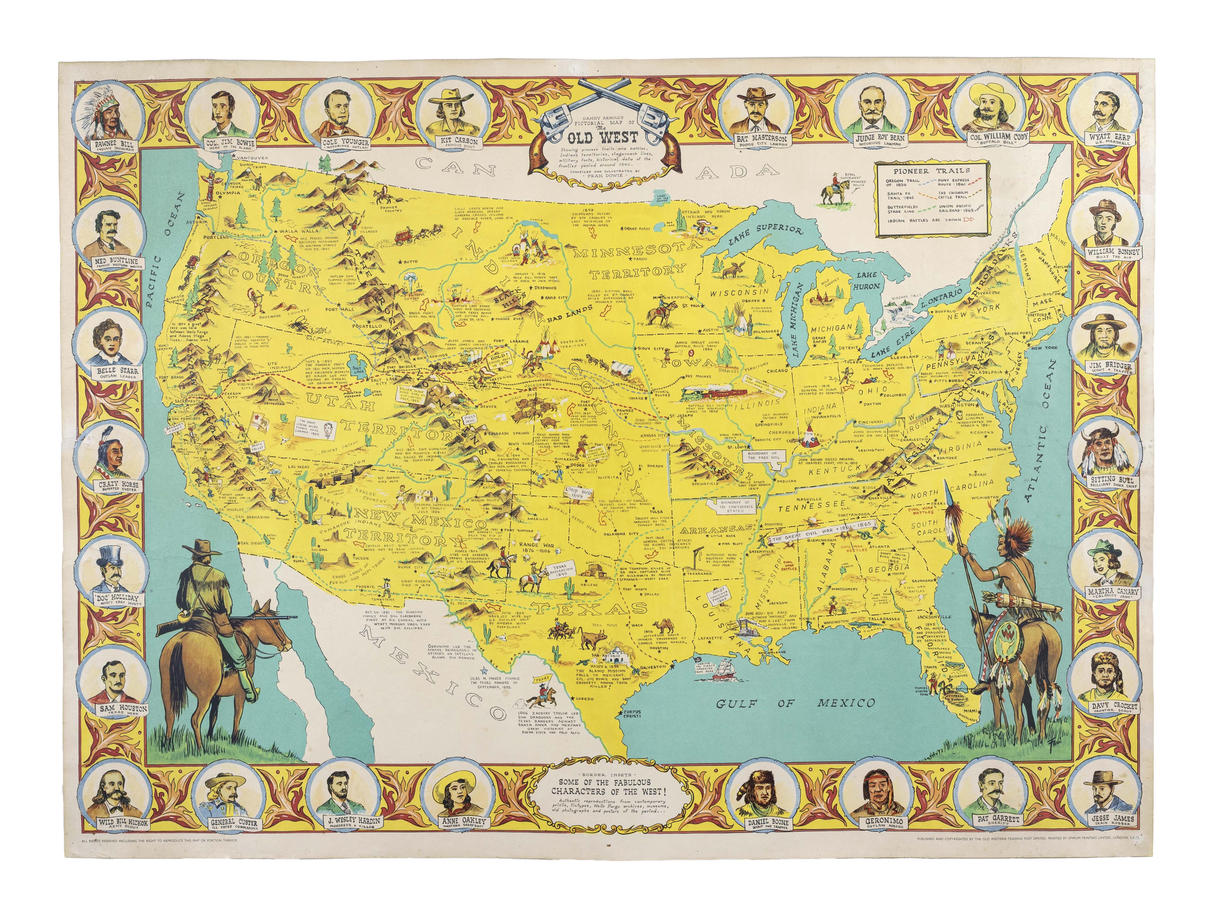 Pictorial Map of the Old West Pictorial Map of the Old West