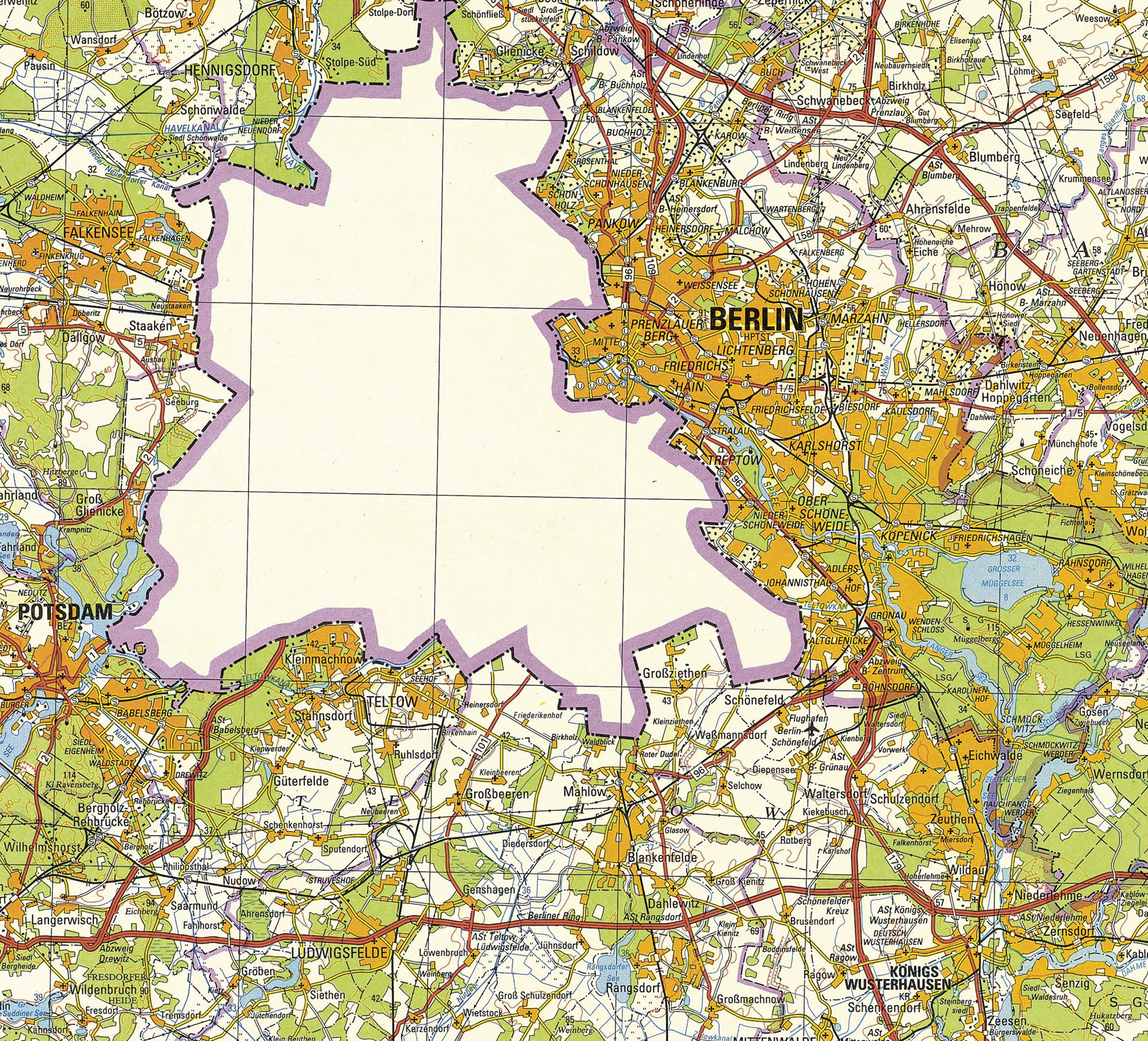 1988 East German Map of Berlin 1988 East German Map of Berlin