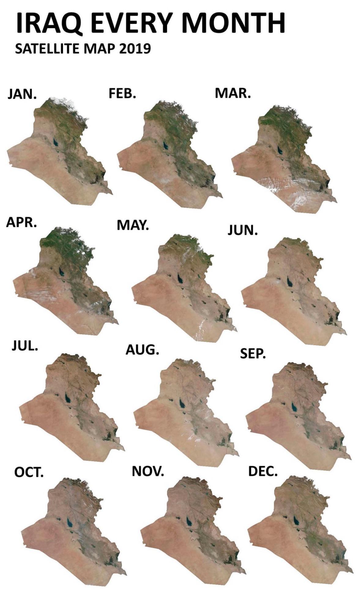 Iraq Seasonal Greenery Changes Map Iraq Seasonal Greenery Changes Map