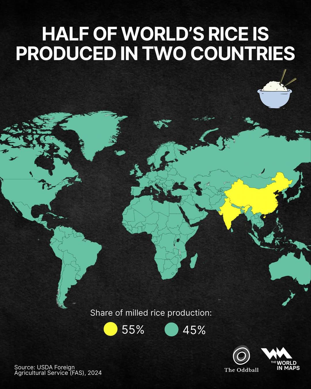 Rice Production Map of the World Rice Production Map of the World