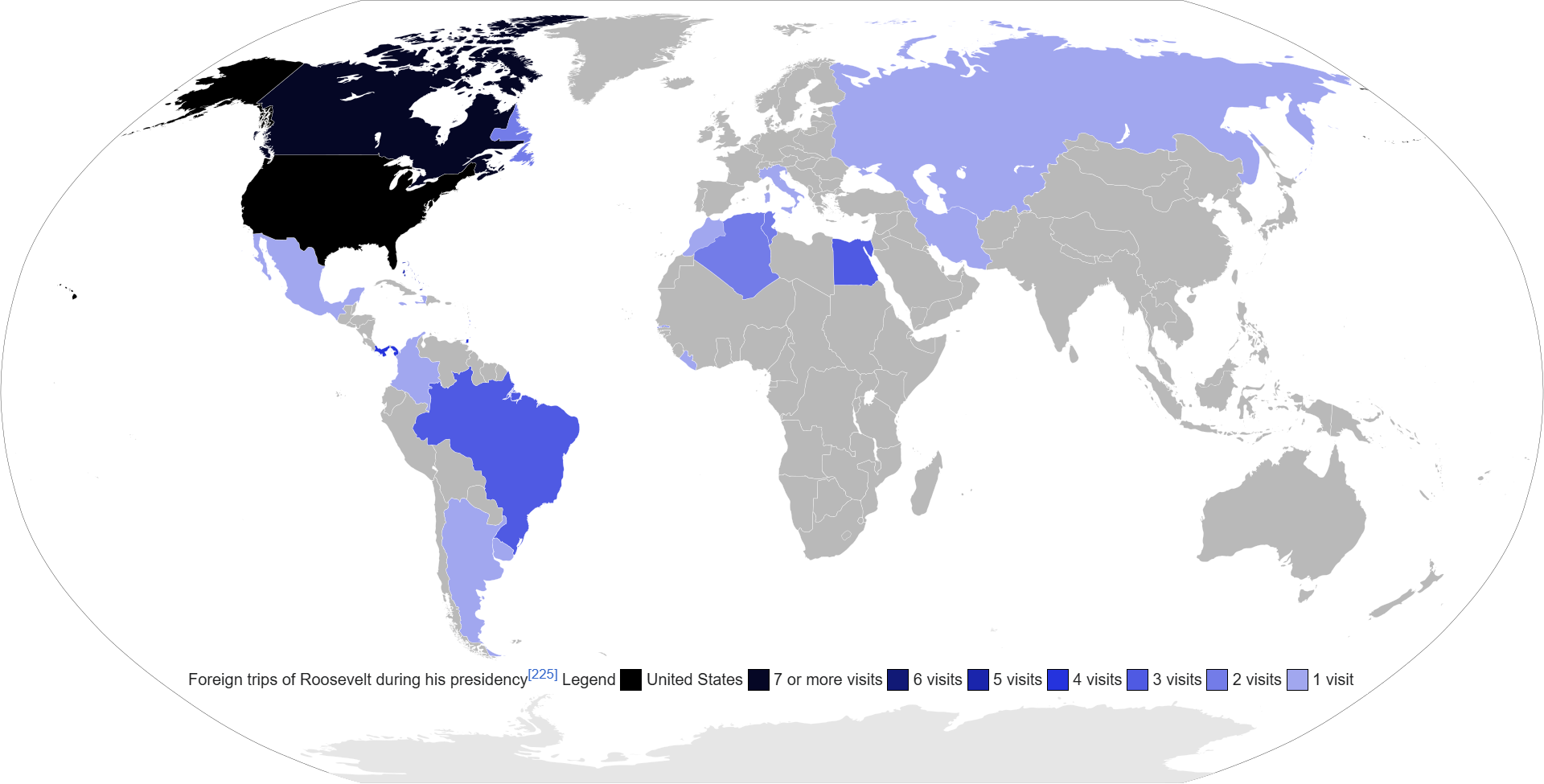 FDR Foreign Trips Map During Presidency FDR Foreign Trips Map During Presidency