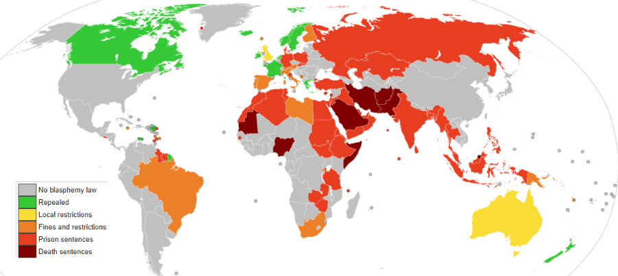 Blasphemy Law Worldwide Map Blasphemy Law Worldwide Map