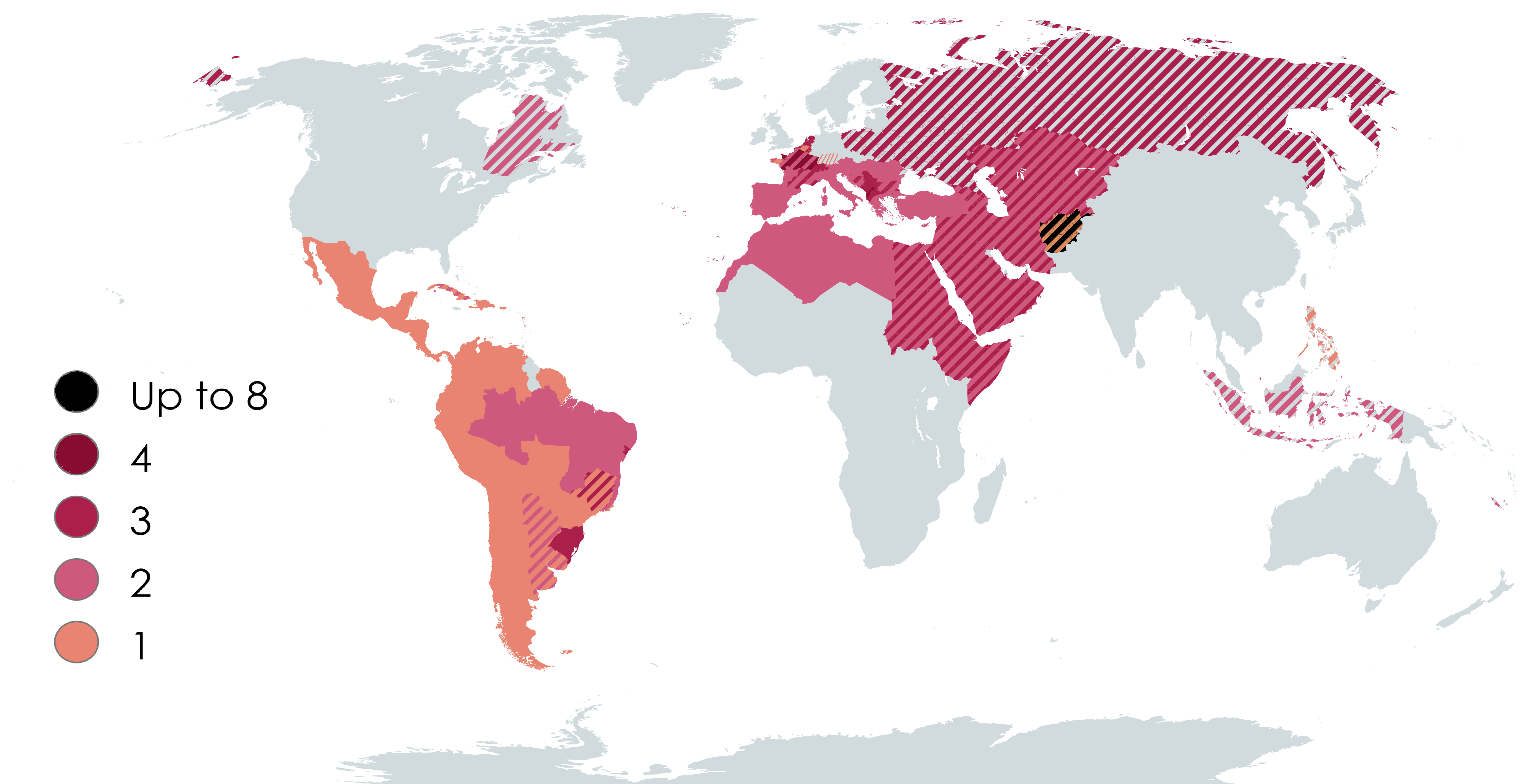 Cheek-Kissing Greeting Map Worldwide