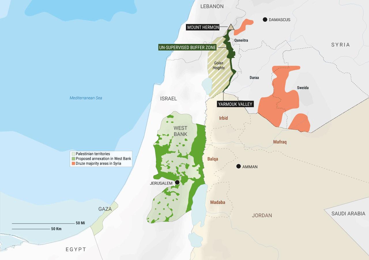 Map of Proposed Annexation Locations in West Bank
