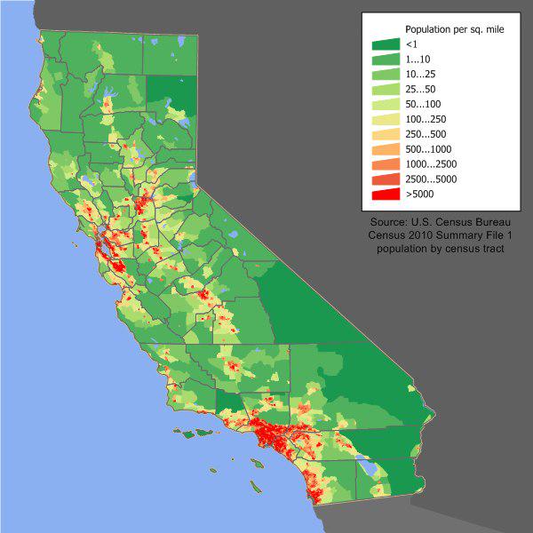 California Population Density Map