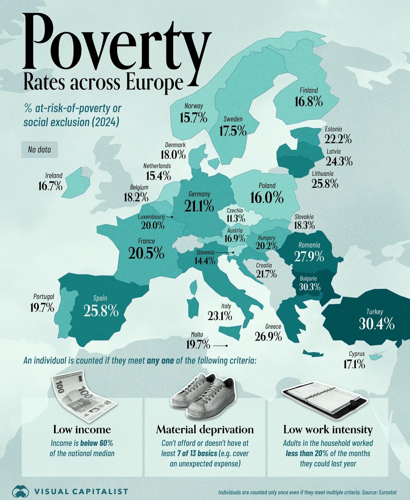Poverty Across Europe Map Poverty Across Europe Map