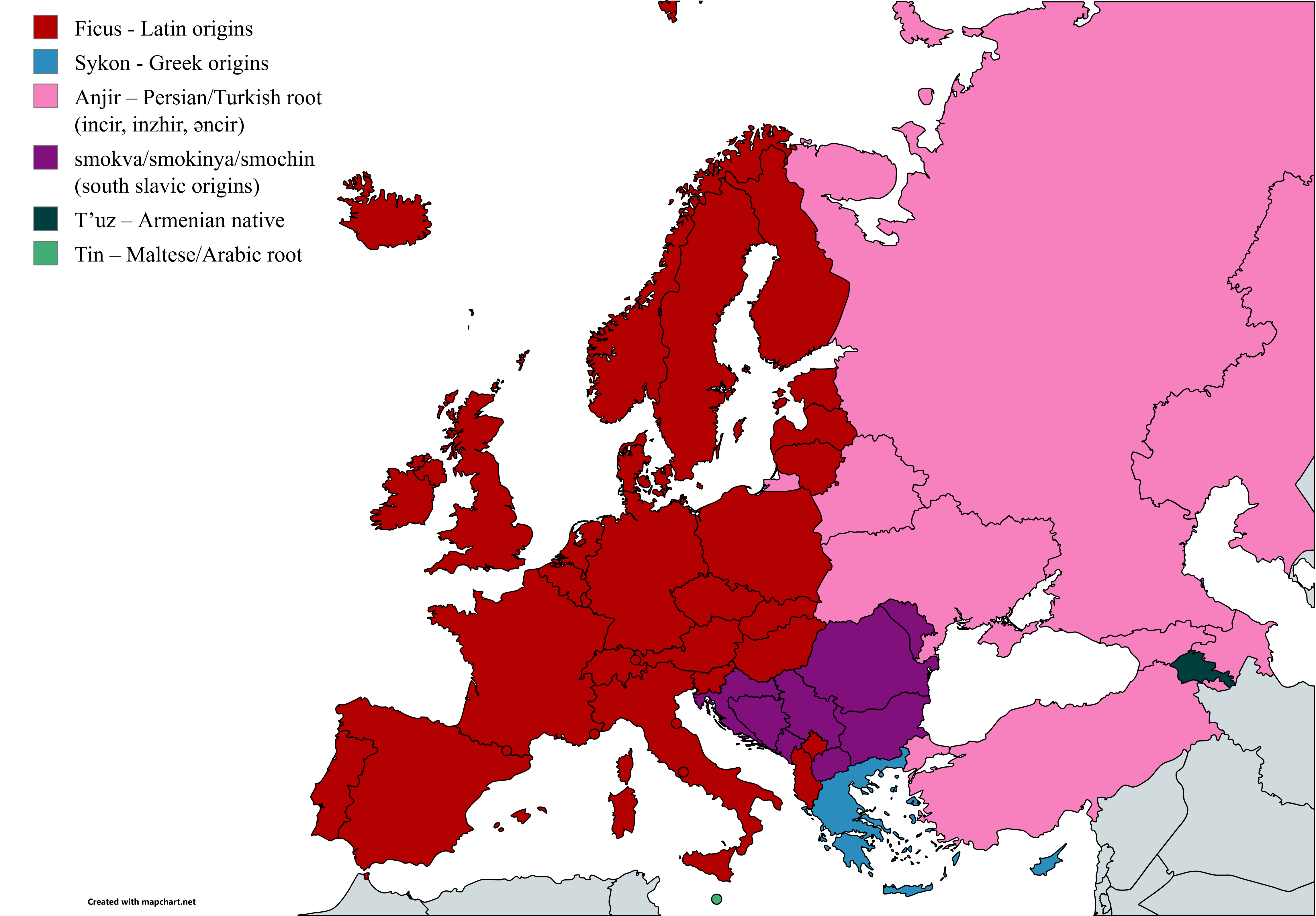 Figs Production Map of Europe Figs Production Map of Europe