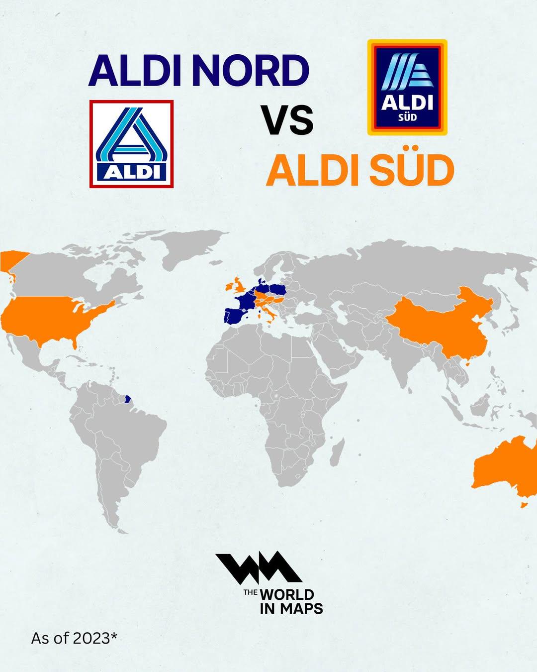 Aldi Nord vs Aldi Sud Map