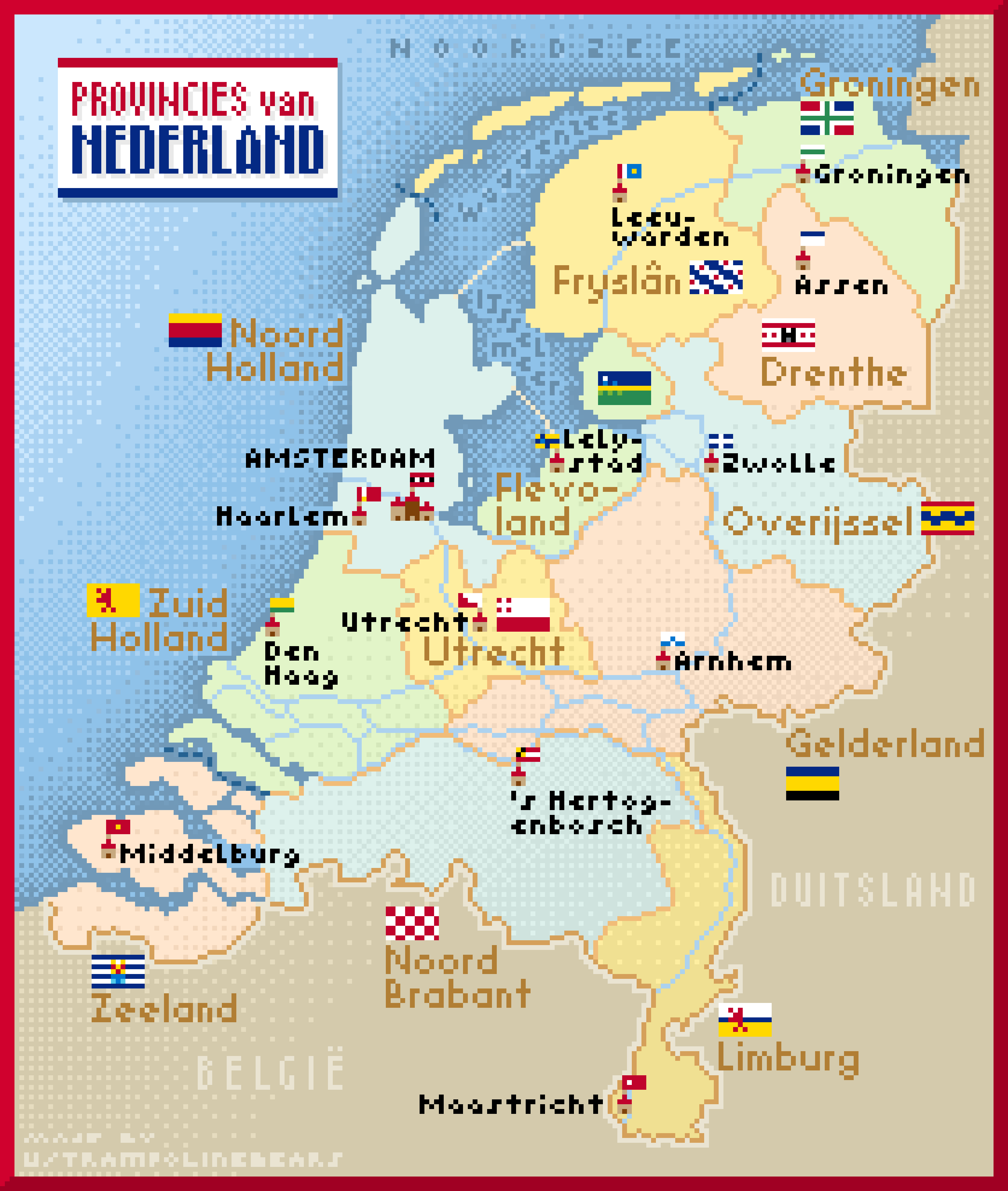 Netherlands Provinces and Capitals Map Netherlands Provinces and Capitals Map