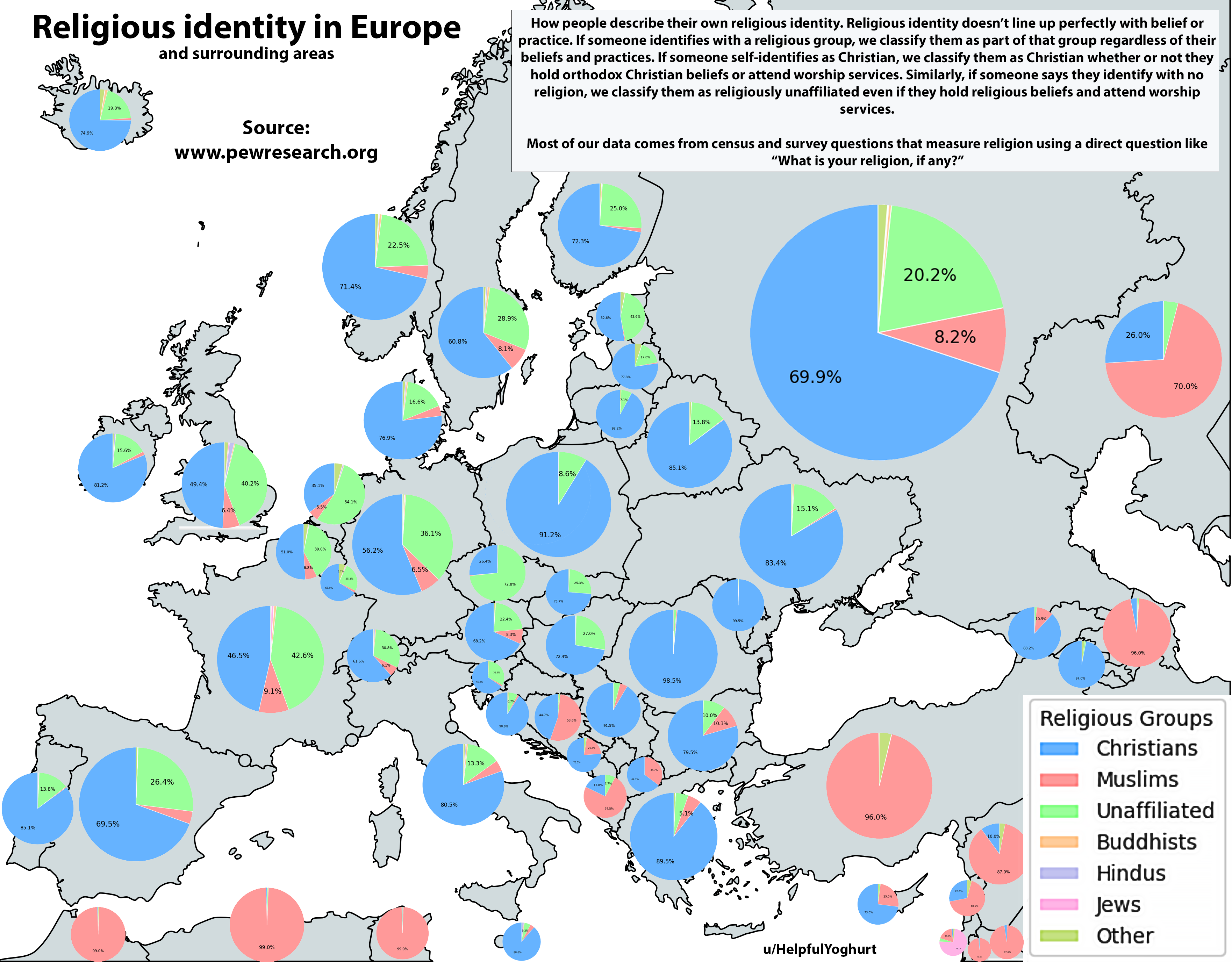 Religious Identity in Europe Map Religious Identity in Europe Map