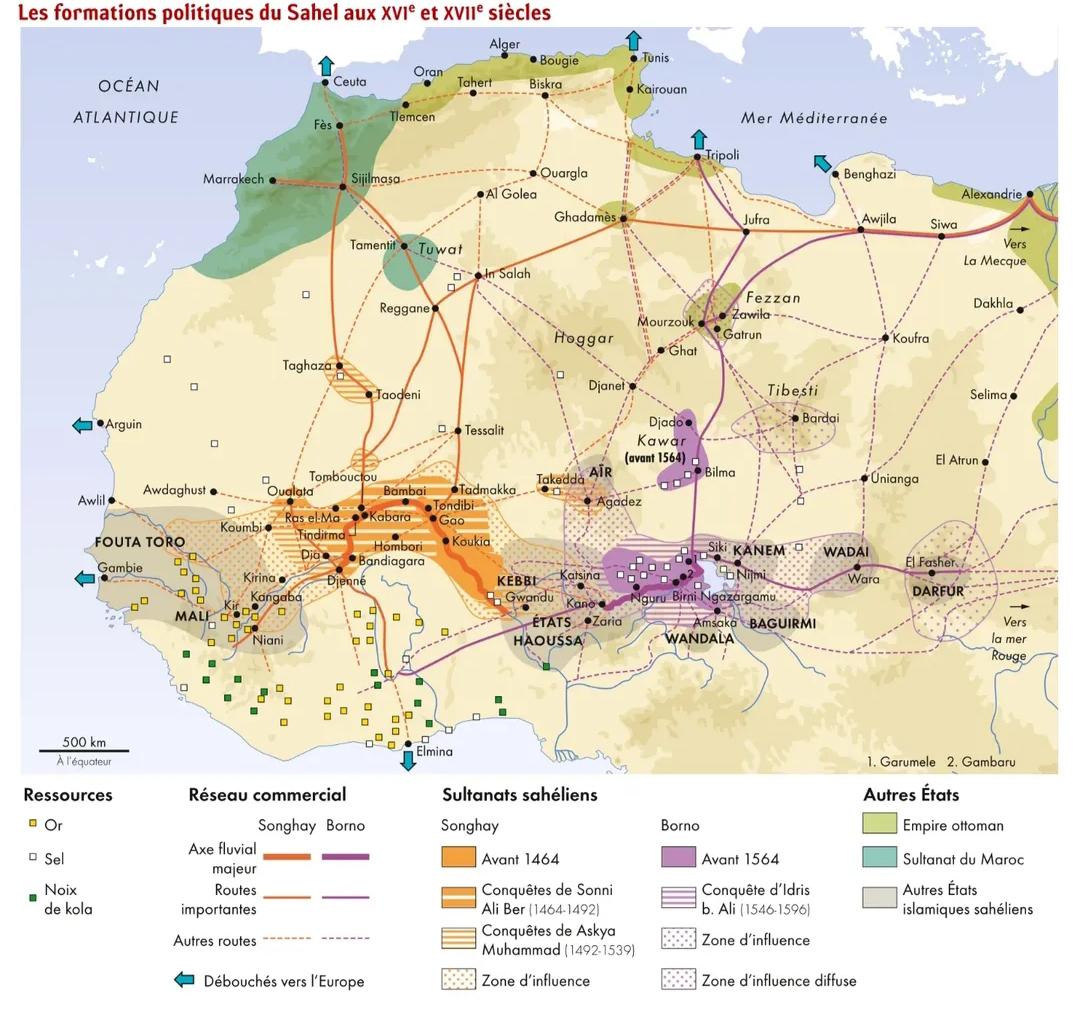 Sahelian Policies in the 16th and 17th Century Map Sahelian Policies in the 16th and 17th Century Map