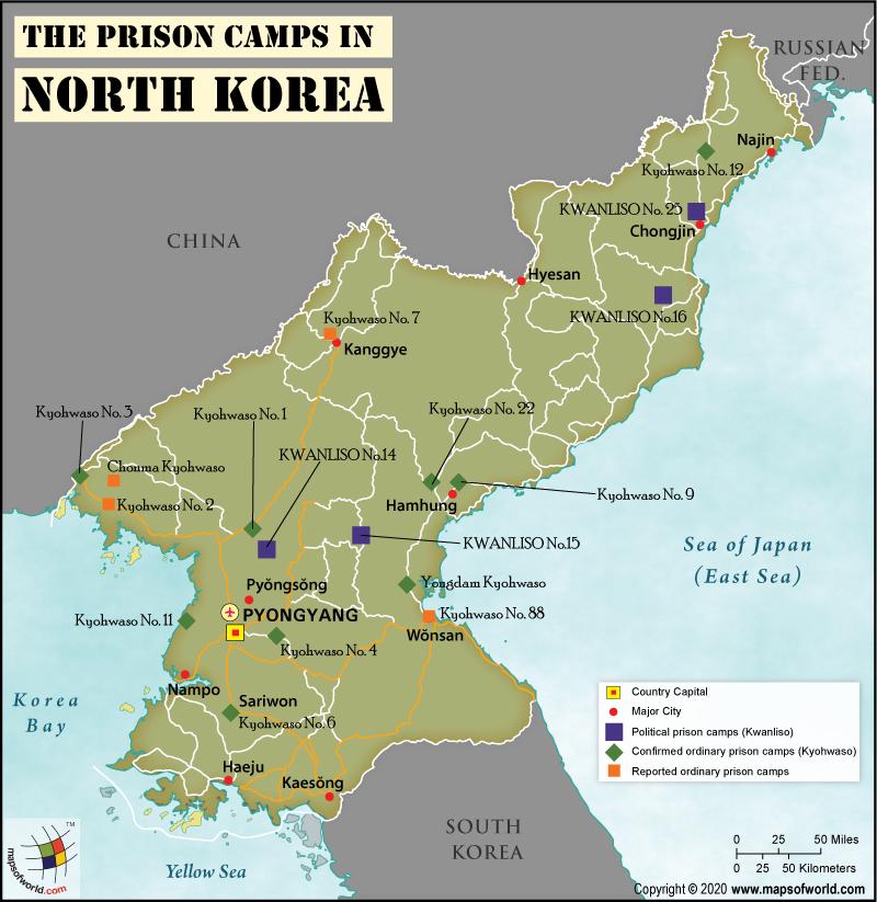 Prison Camps in North Korea Map Prison Camps in North Korea Map