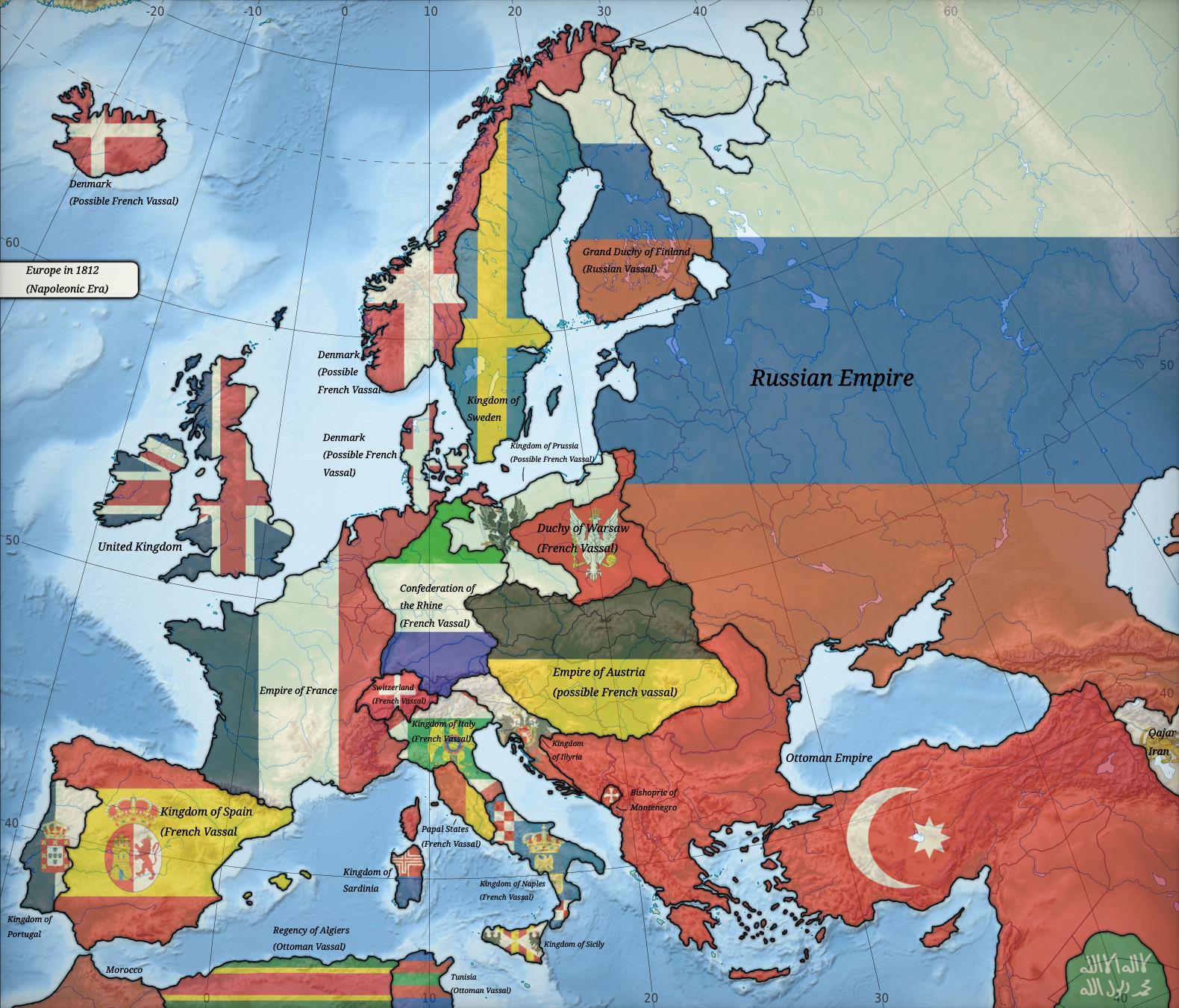 Political Map of Europe in 1812 Political Map of Europe in 1812