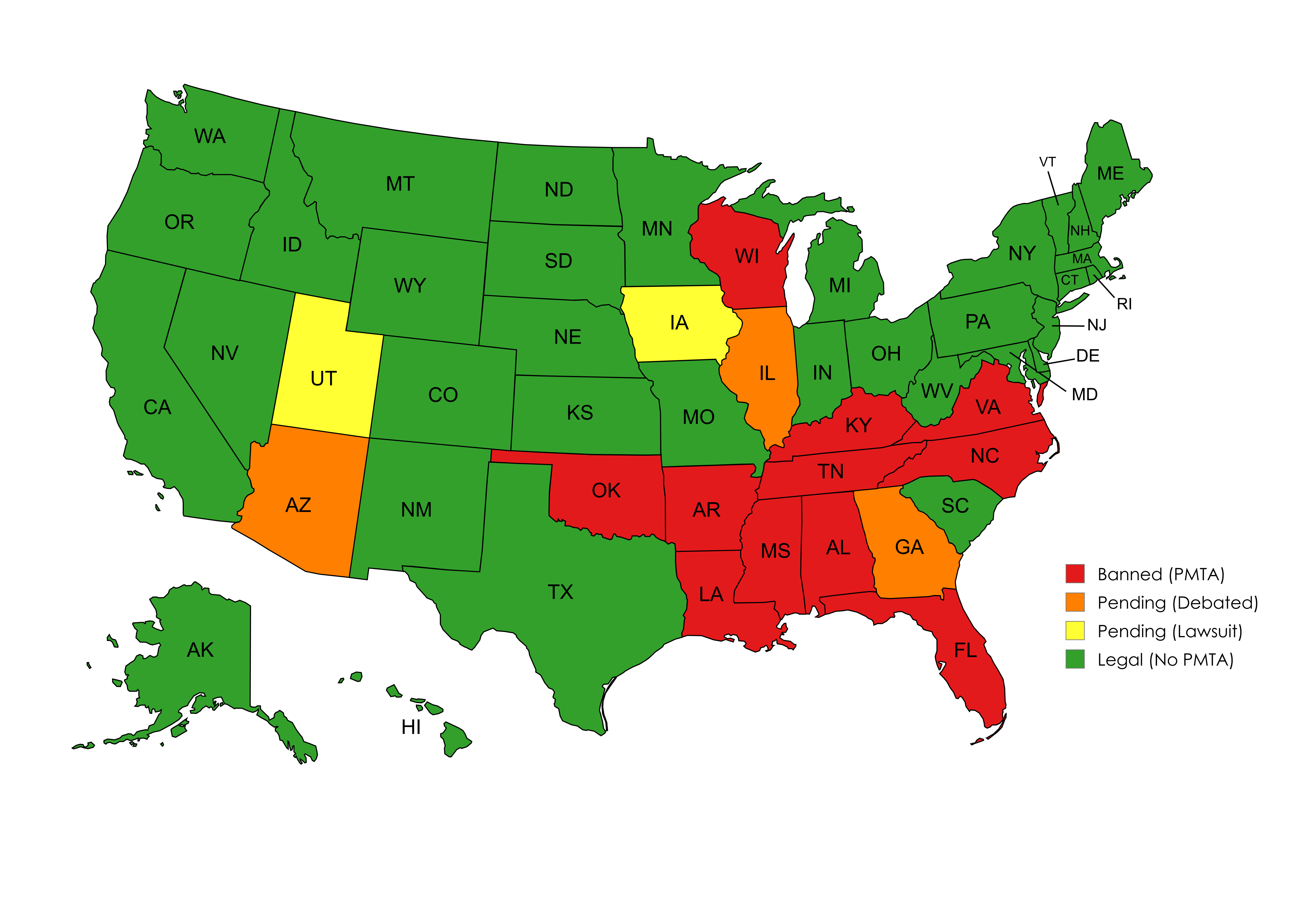 2025 Vape Ban States Map 2025 Vape Ban States Map