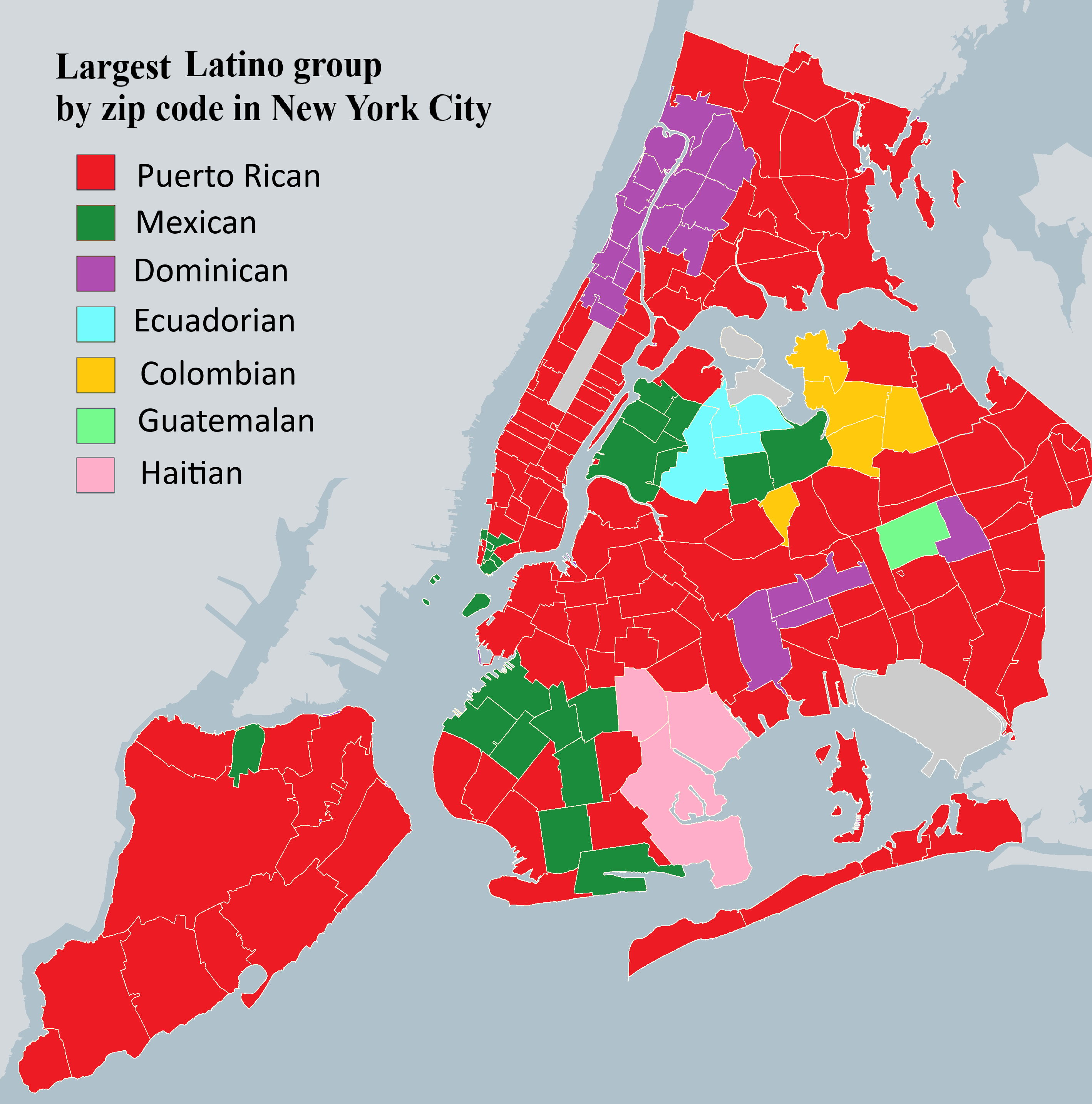 New York City Latin American Ancestry Map New York City Latin American Ancestry Map