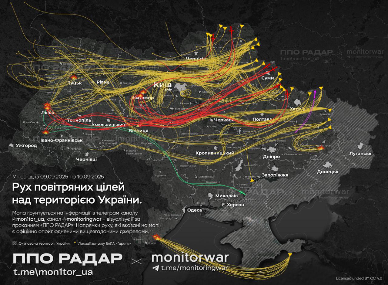 Map of Air Attacks on Ukraine in 4 Months Map of Air Attacks on Ukraine in 4 Months