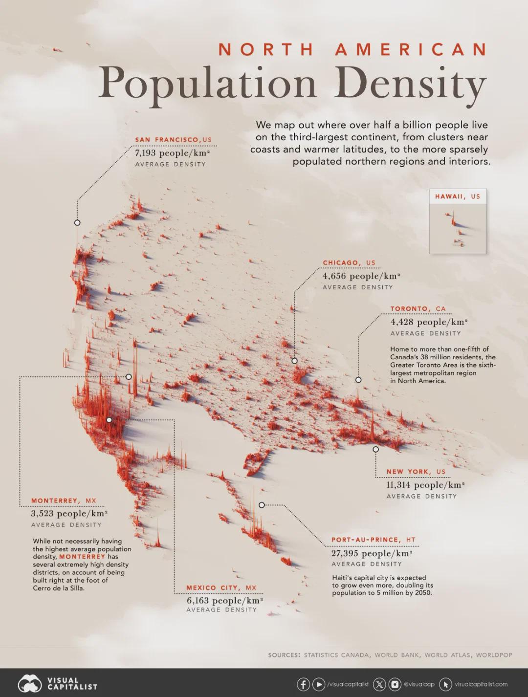 North America Population Density Map North America Population Density Map