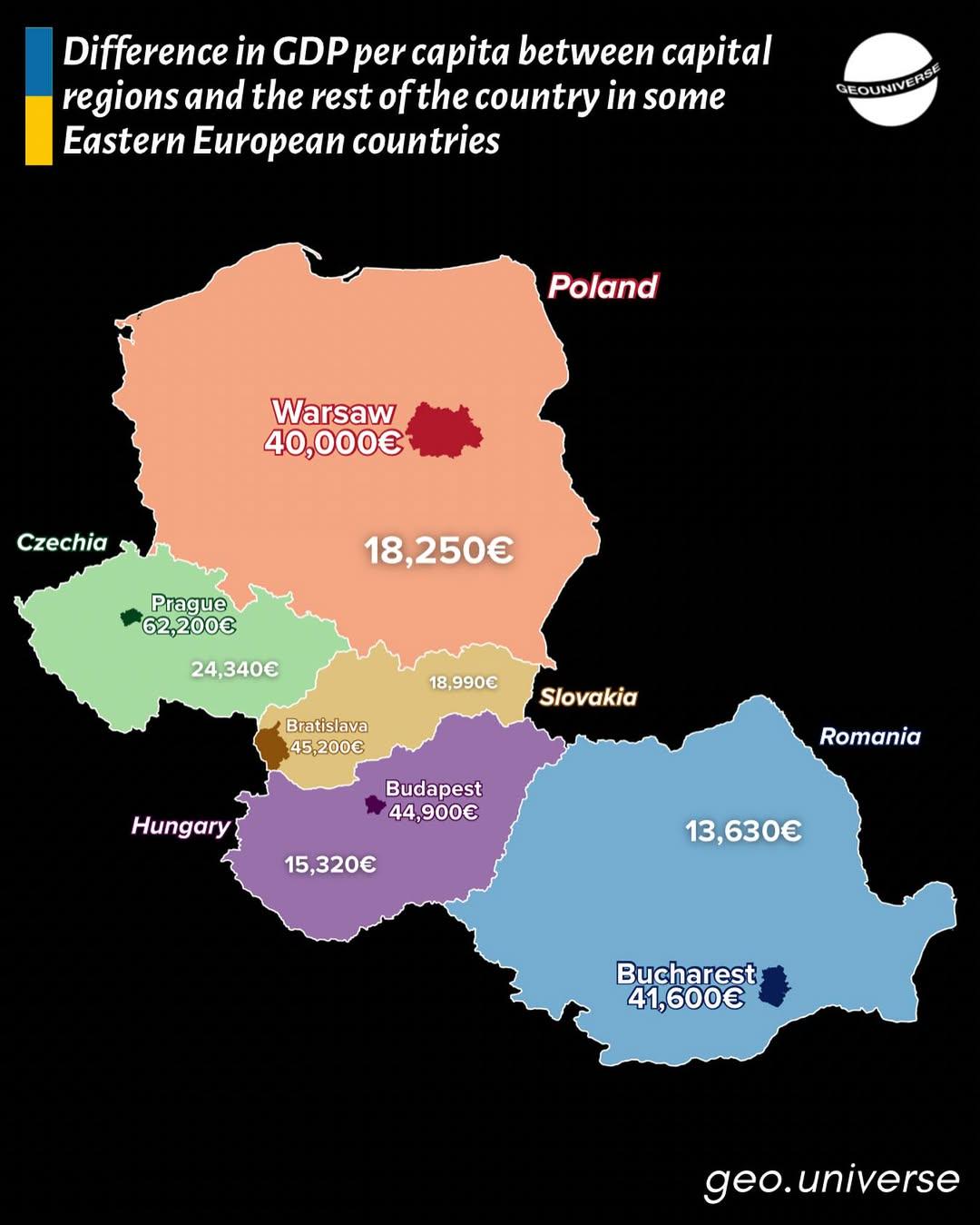 GDP Per Capita Gap Map in Eastern Europe GDP Per Capita Gap Map in Eastern Europe
