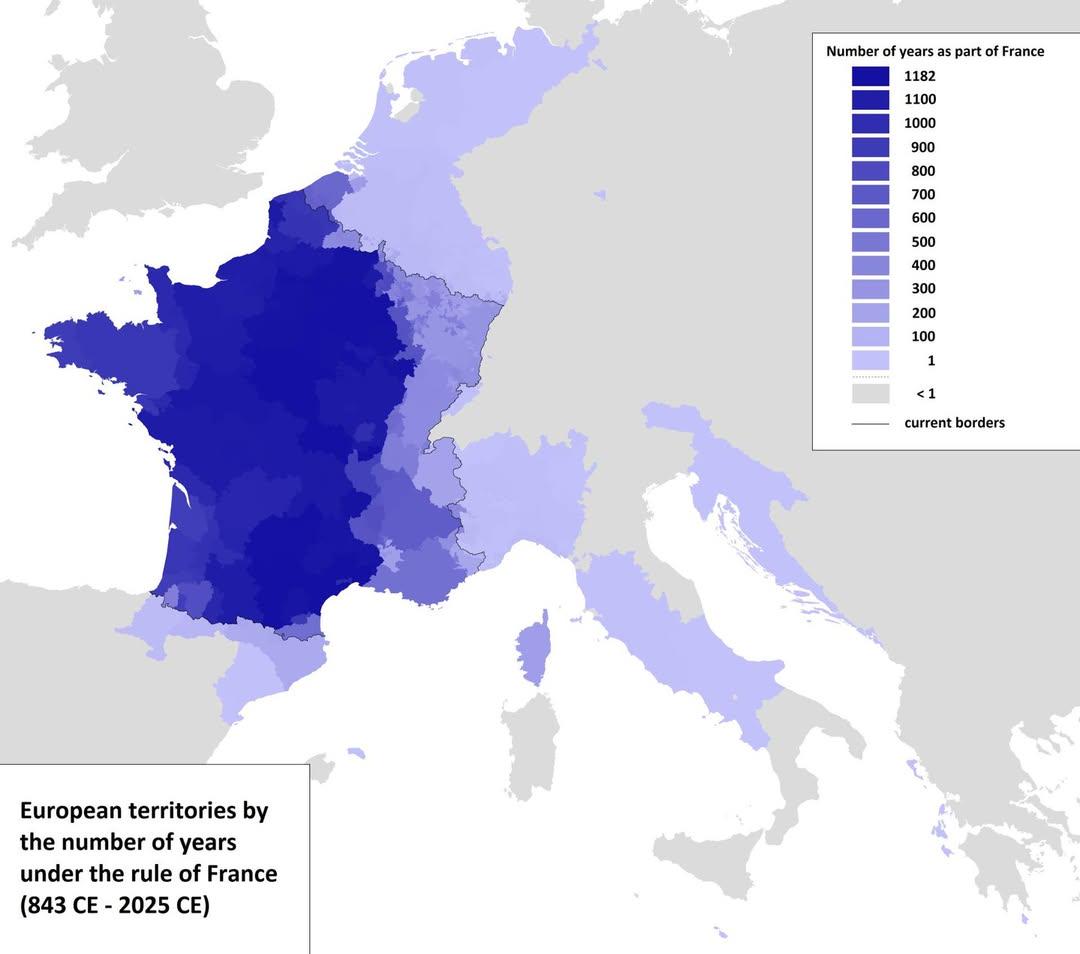 Map of European Territories By Years Under France Map of European Territories By Years Under France