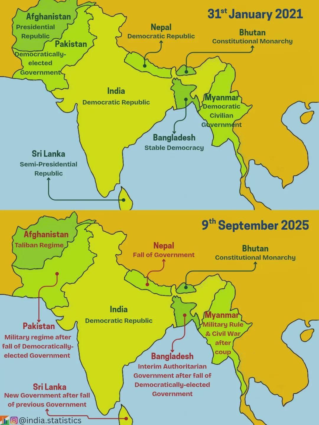 Coups and Crises in South Asia Map Coups and Crises in South Asia Map