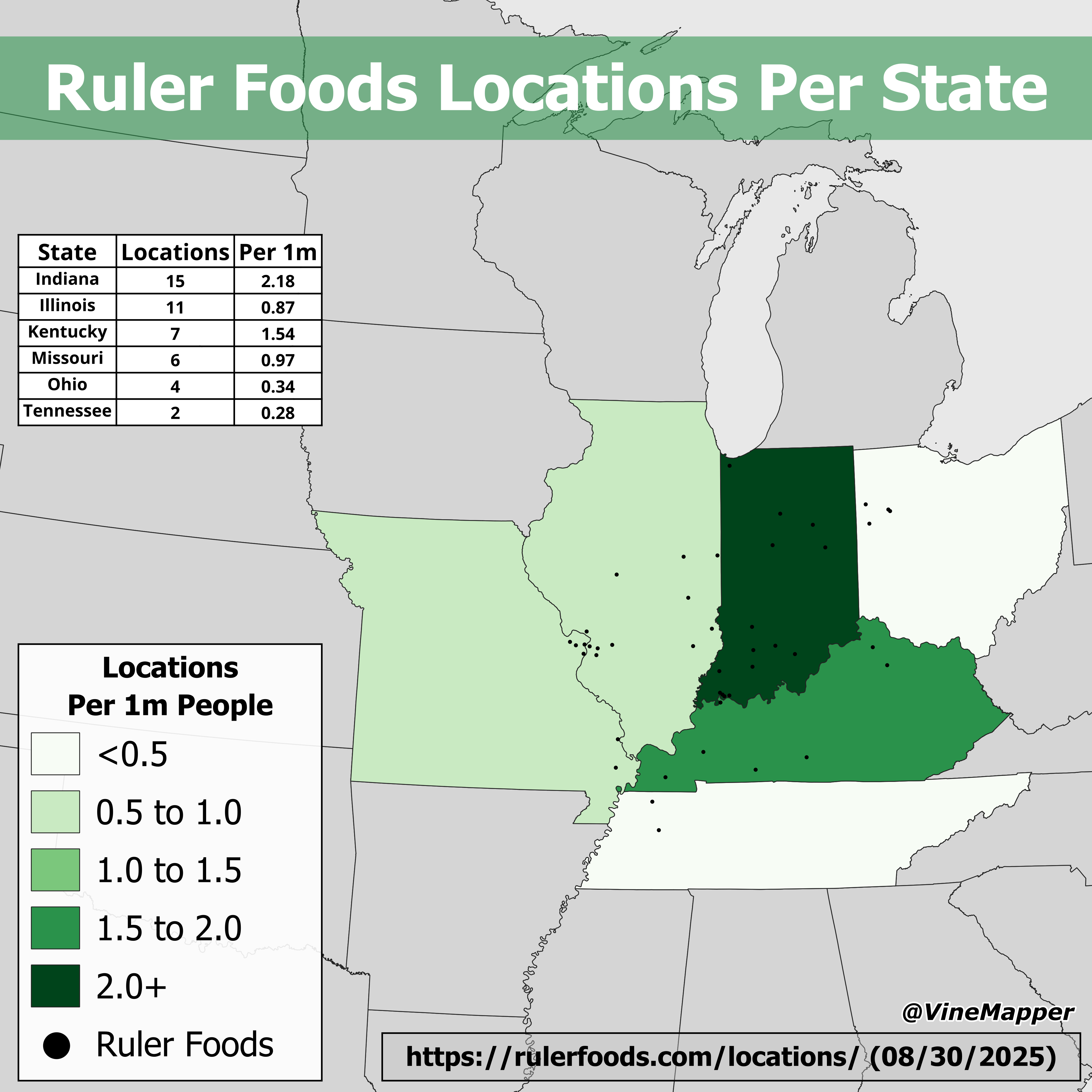 Ruler Foods Locations Per State Map Ruler Foods Locations Per State Map