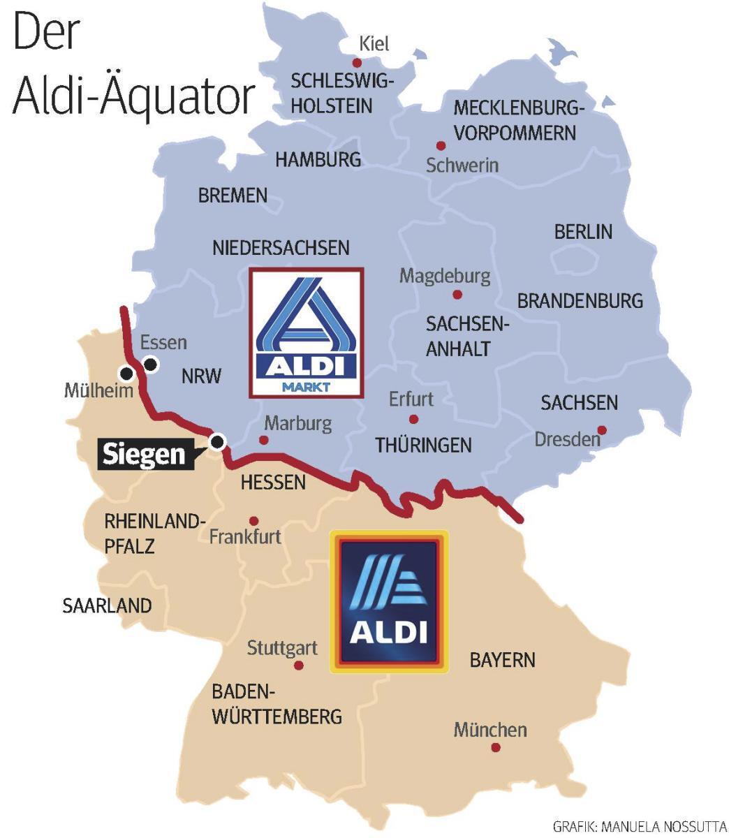 Aldi Equator Map in Germany
