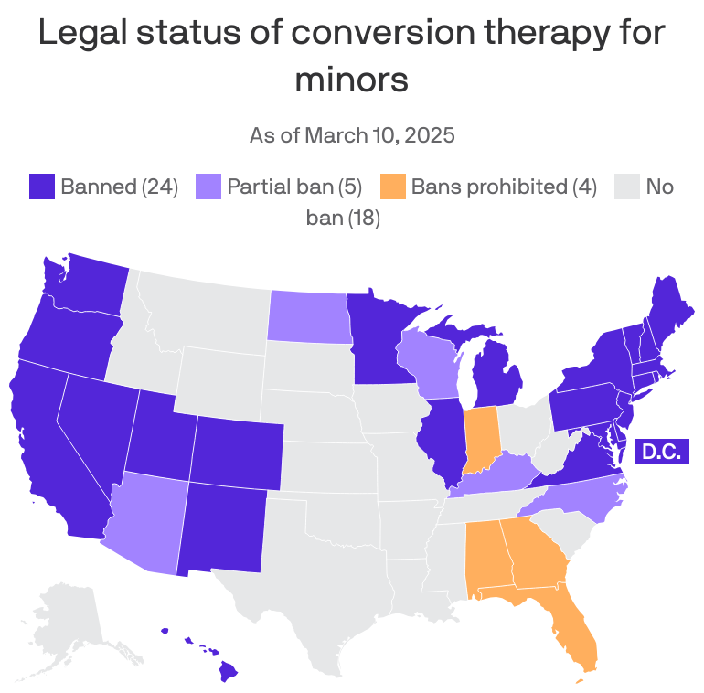 Legal Status of Conversion Therapy for Minors Map Legal Status of Conversion Therapy for Minors Map