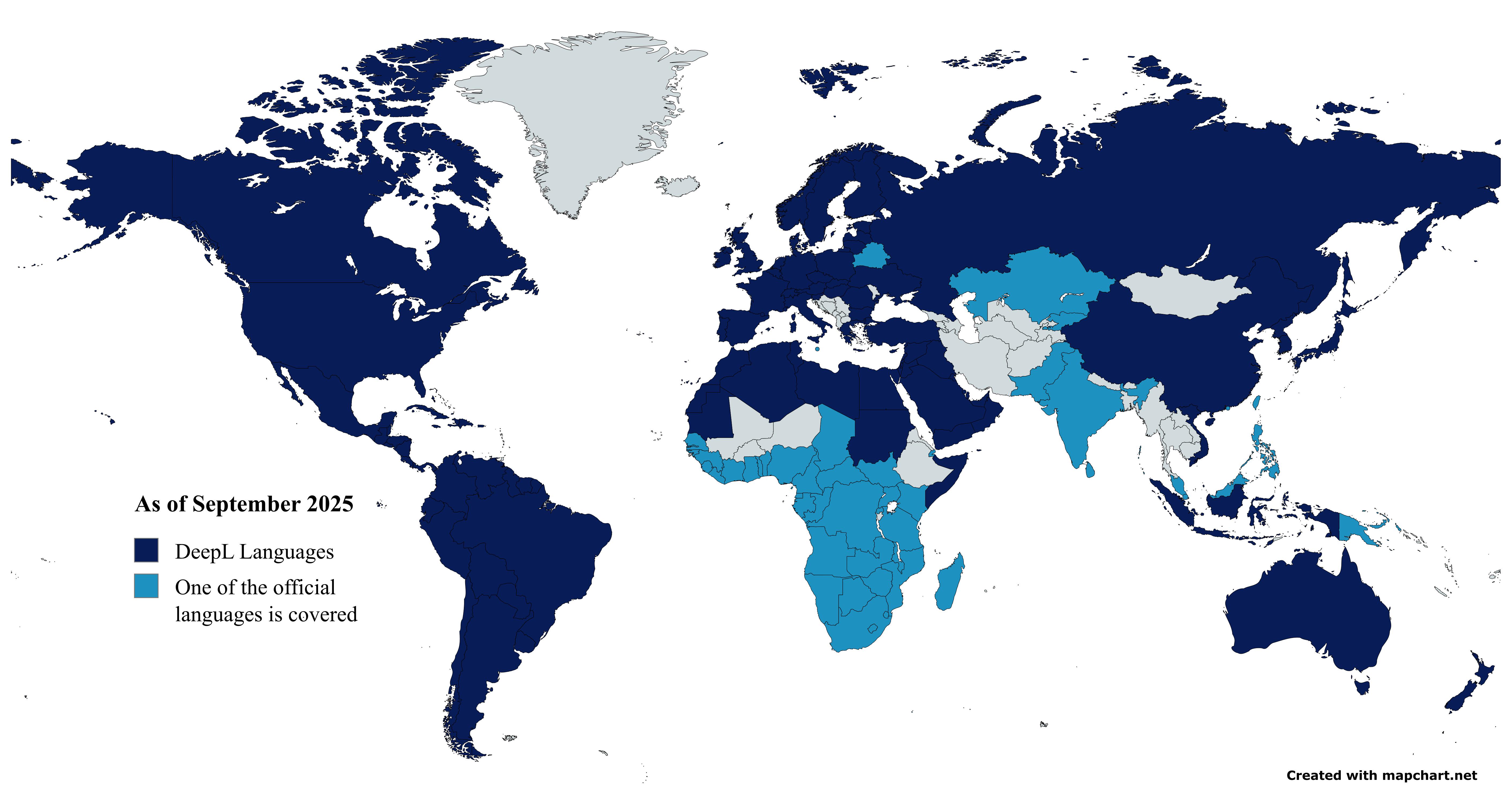 DeepL Coverage Map 2025 DeepL Coverage Map 2025